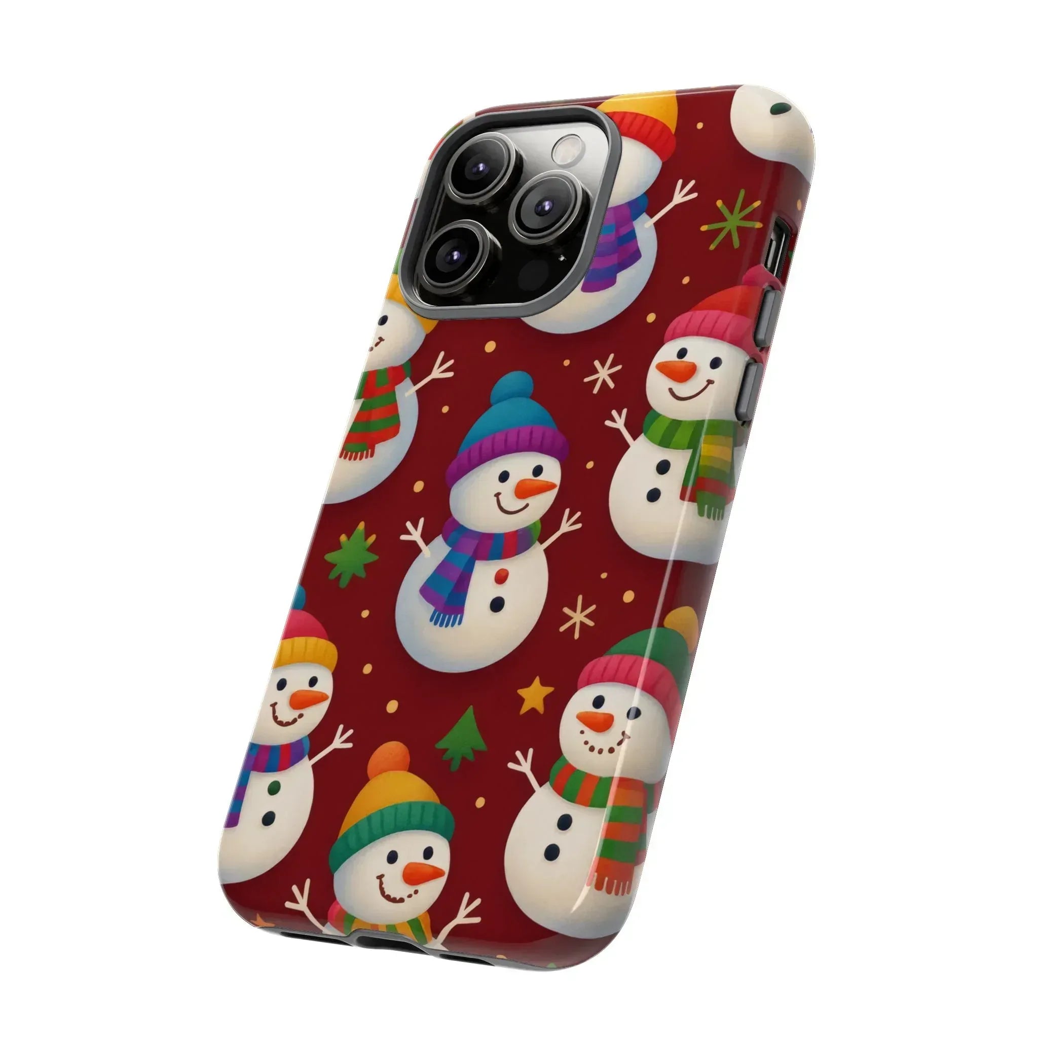 Festive Snowmen Parade Phone Case for iPhone 11–17 and Galaxy S10–S25 - KARARMDESIGN