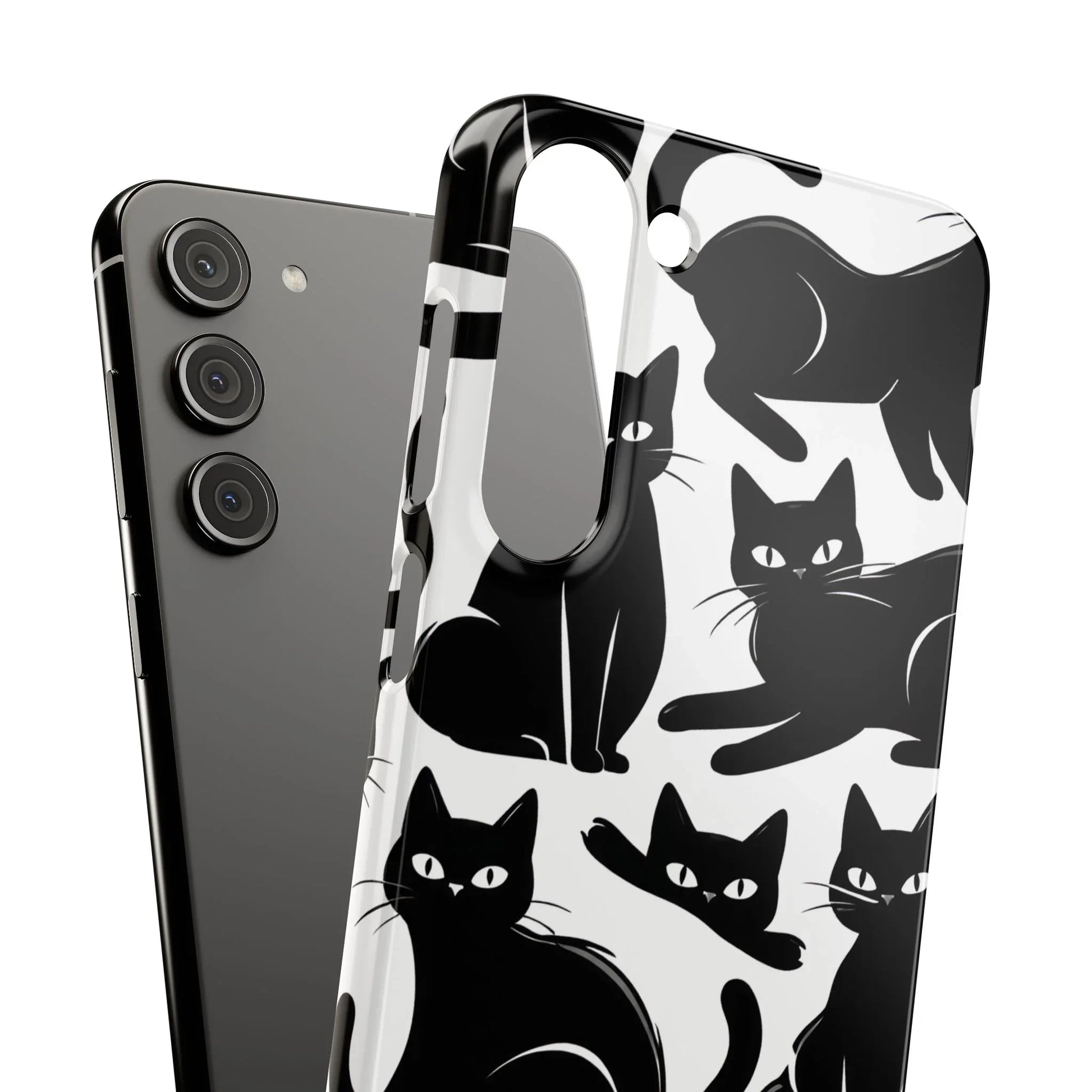 Black Cats Phone Case for iPhone 11-17 and Galaxy S20-S25 - KARARMDESIGN