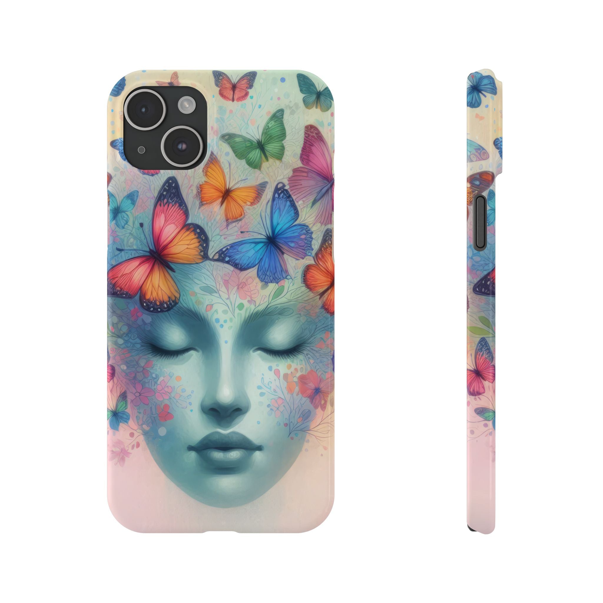 Butterfly Bloom Dreamy Woman Phone Case for iPhone 11-17