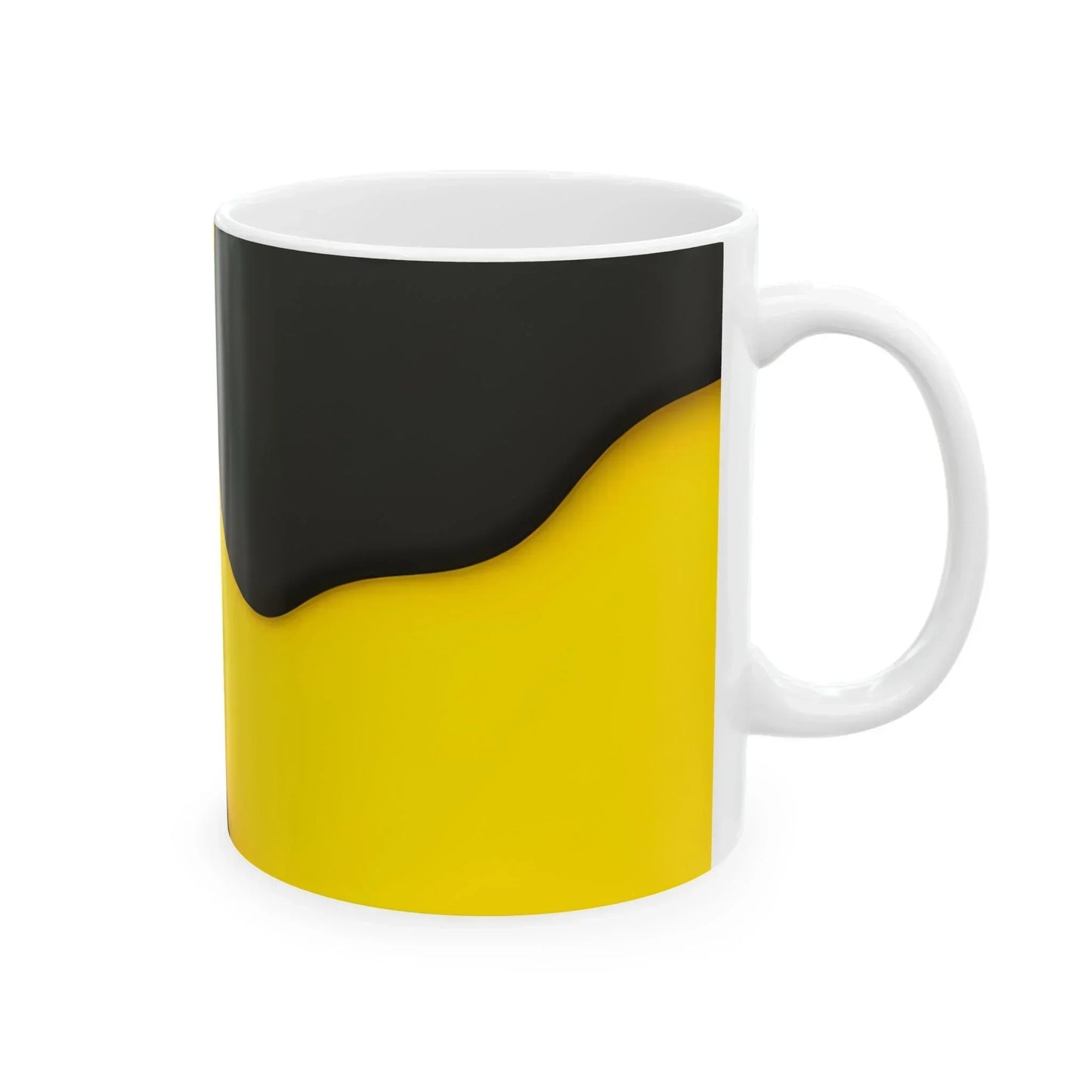 Black and Yellow Ceramic Mug - 11oz - KarArmDesign