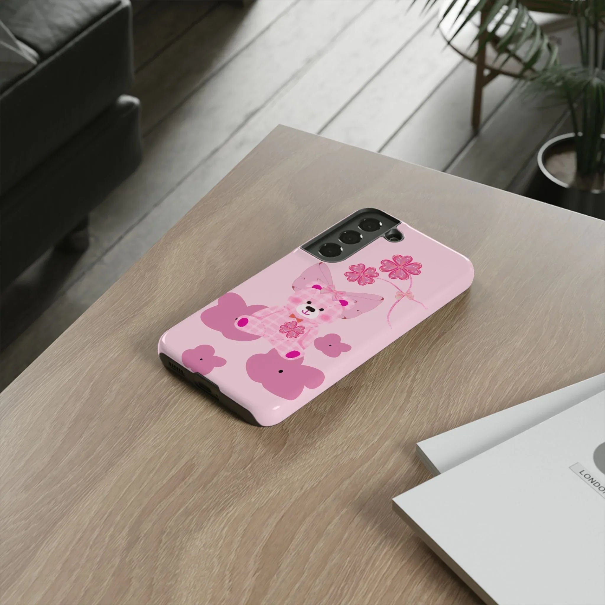 Pink Teddy Bear Phone Cases for iPhone, Pixel and Galaxy - KARARMDESIGN