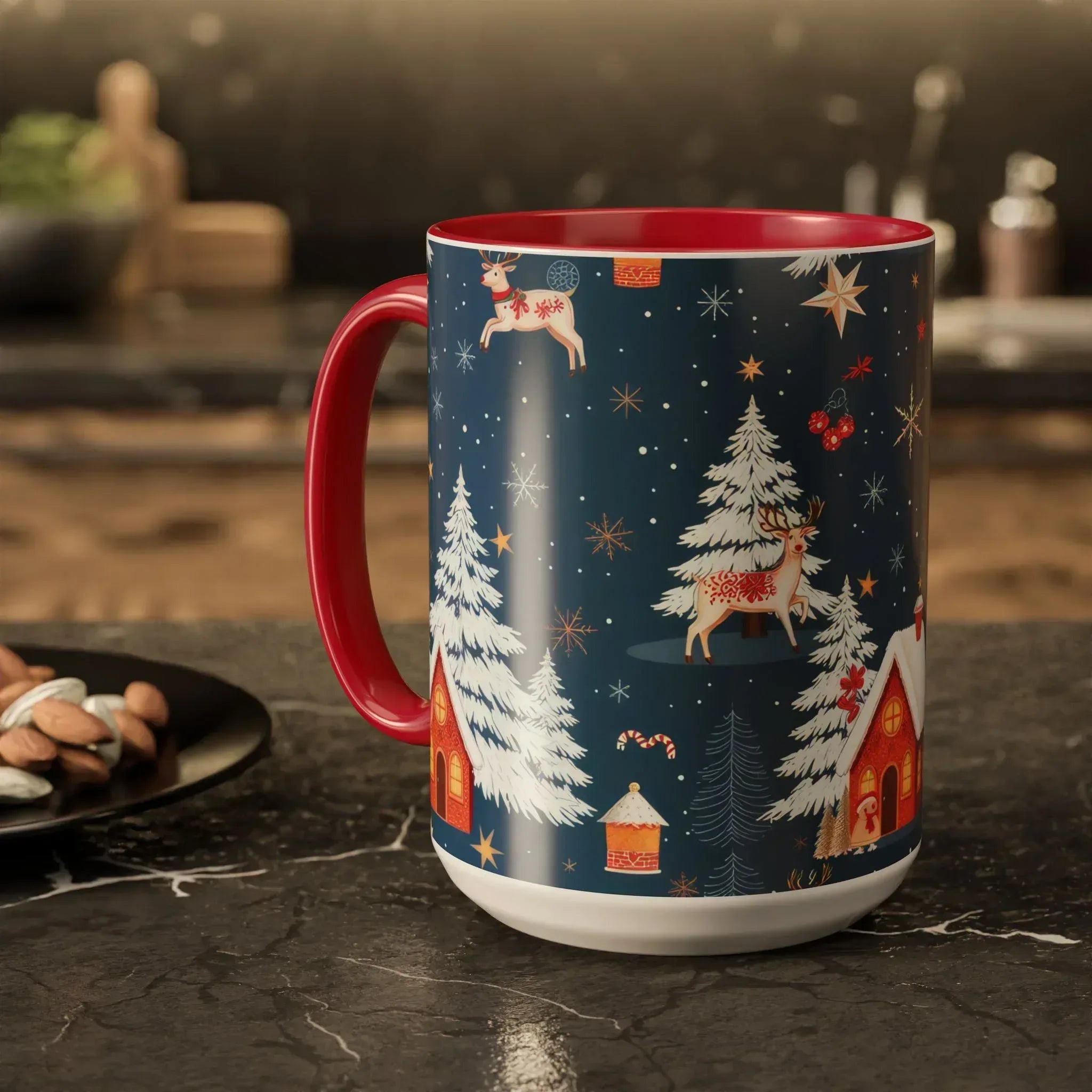 Dark Blue Christmas Mug - Colorful Mugs (11oz, 15oz) - KARARMDESIGN