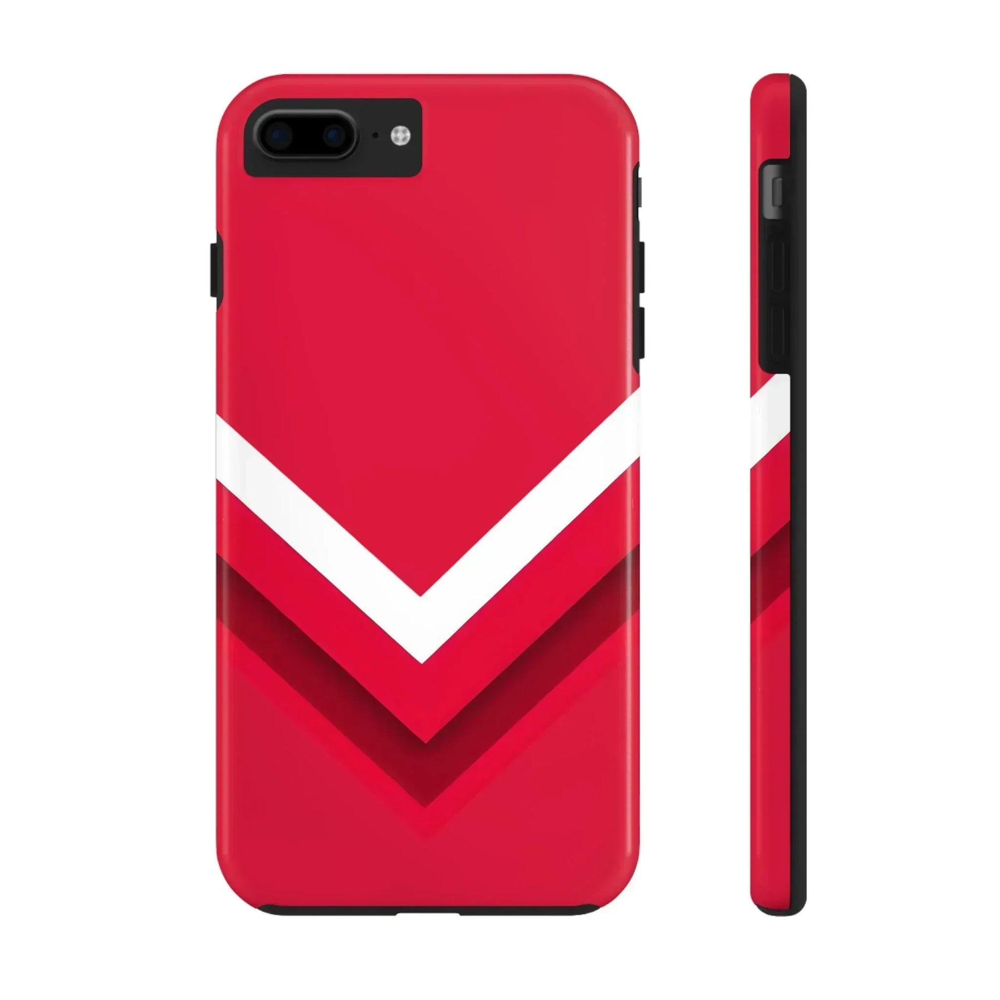 Red Chevron Armor Phone Case for iPhone 11–16 & Galaxy S21–S24 - KARARMDESIGN