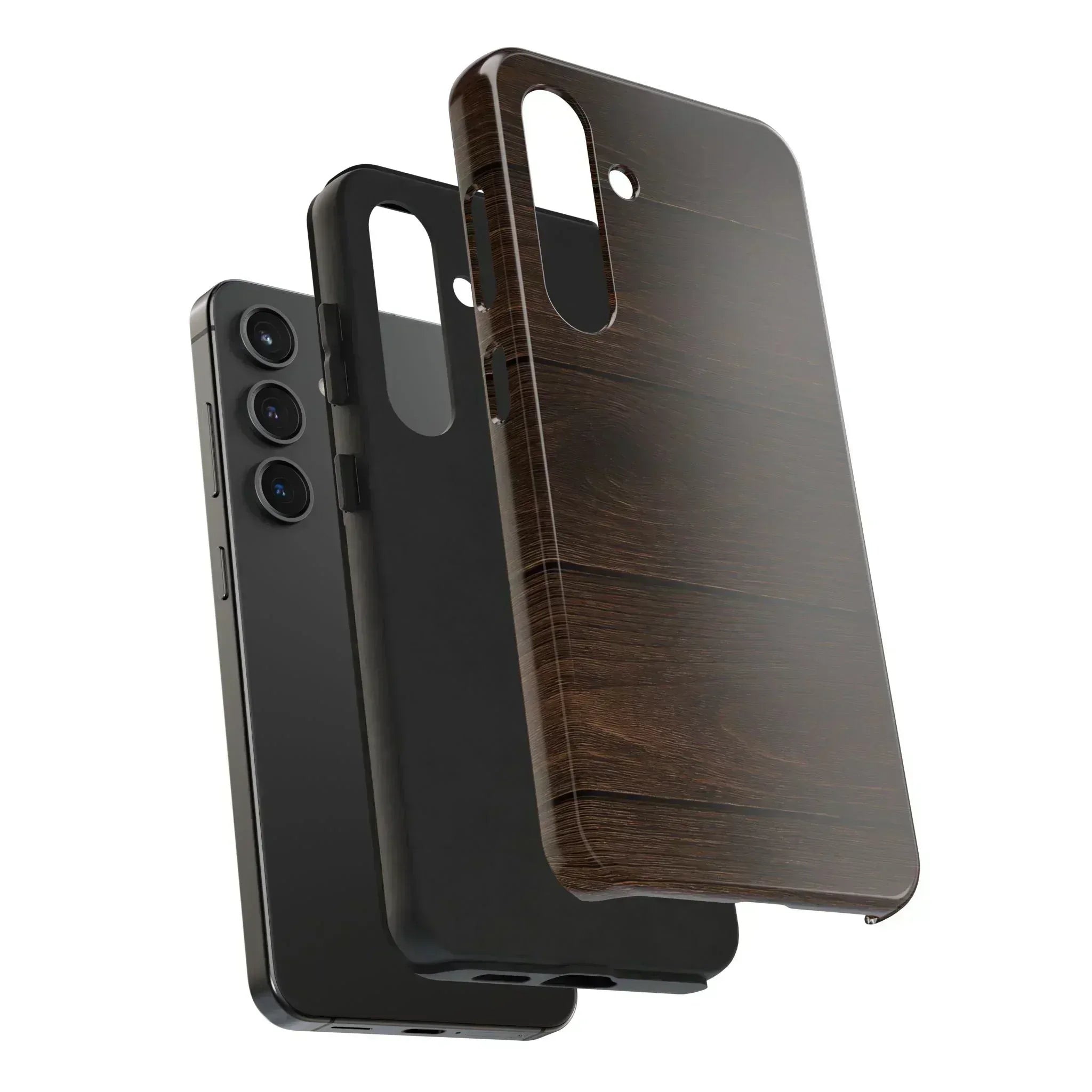 Dark Wood Grain Phone Case for iPhone and Galaxy - KARARMDESIGN