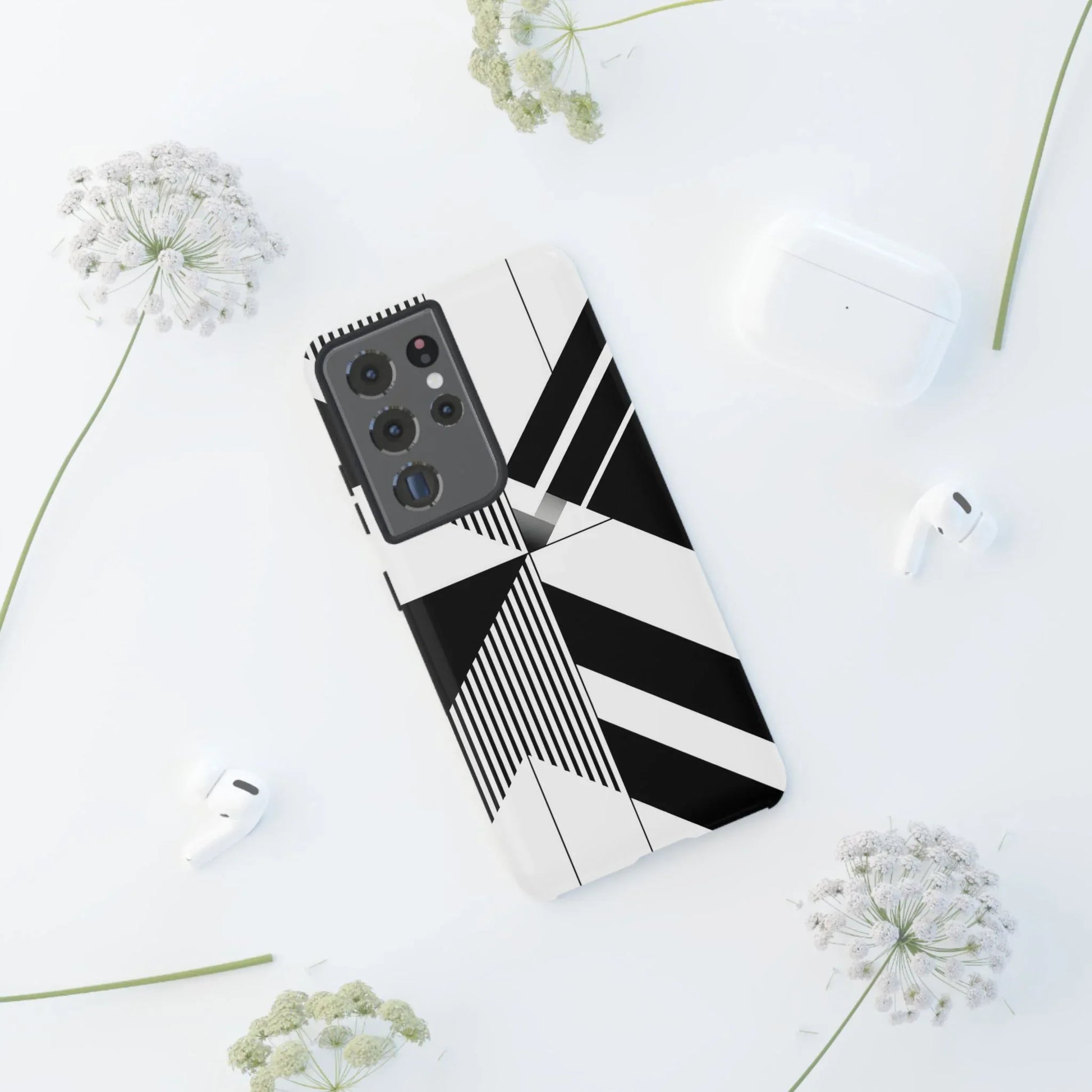 Monochrome Tough Phone Case for iPhone 11-16 and Galaxy S20–S25 - KARARMDESIGN