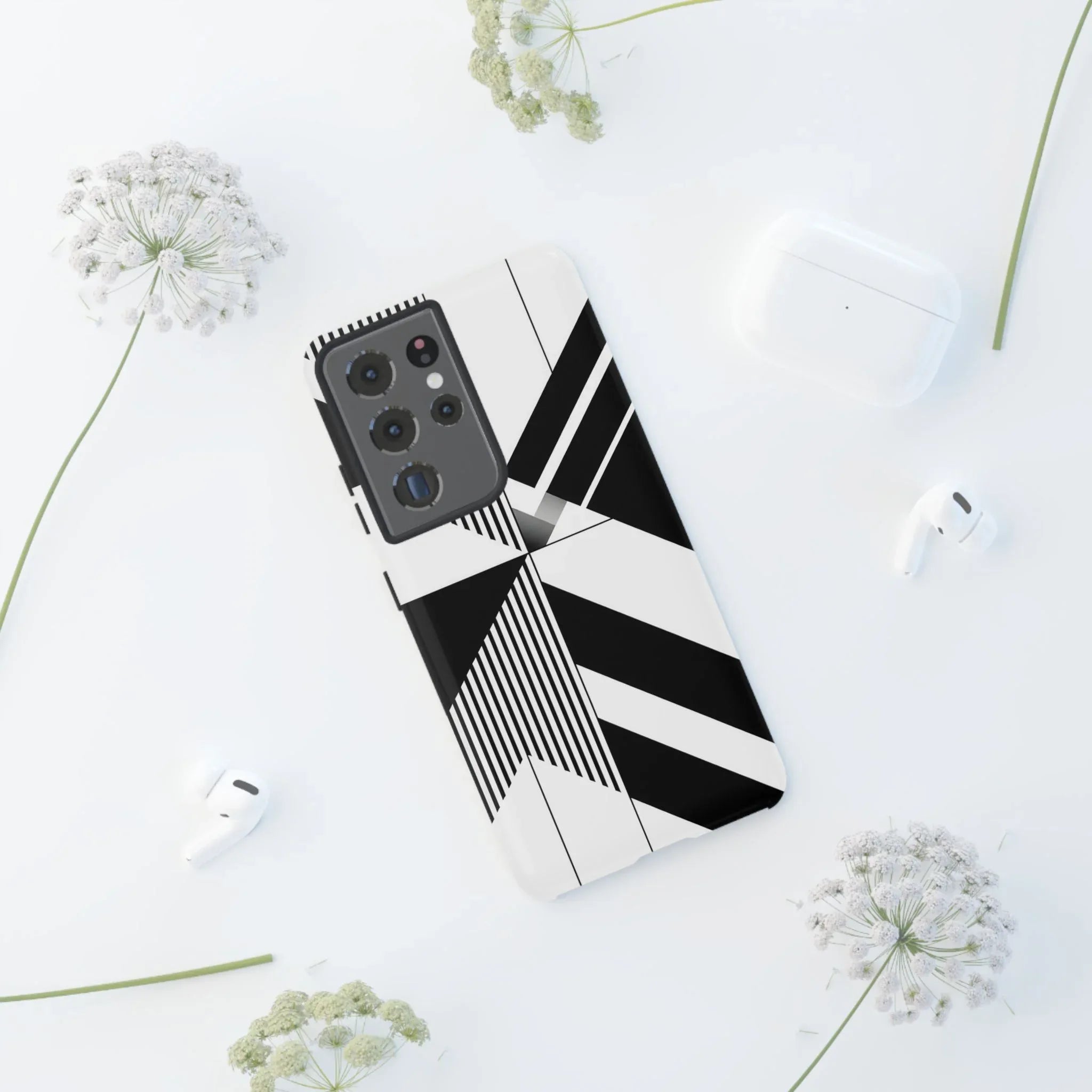 Monochrome Tough Phone Case for iPhone 11-16 and Galaxy S20–S25 - KARARMDESIGN