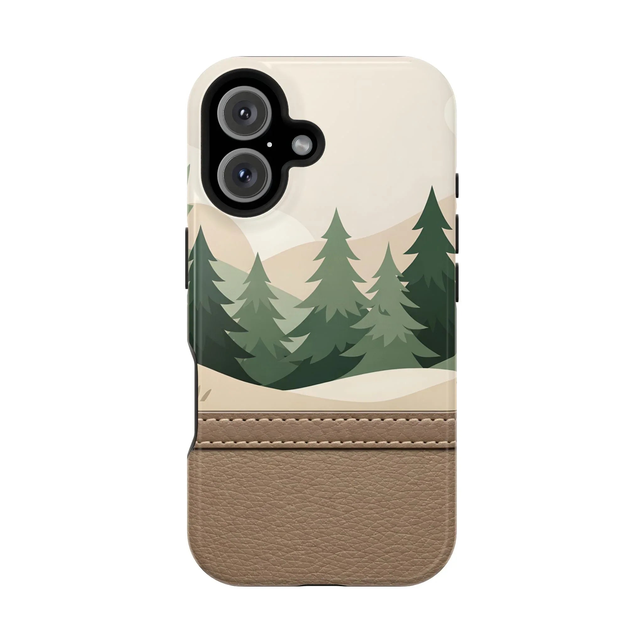 Forest Leather Phone Case for iPhone 11-17 and Galaxy S21-S25 - KARARMDESIGN