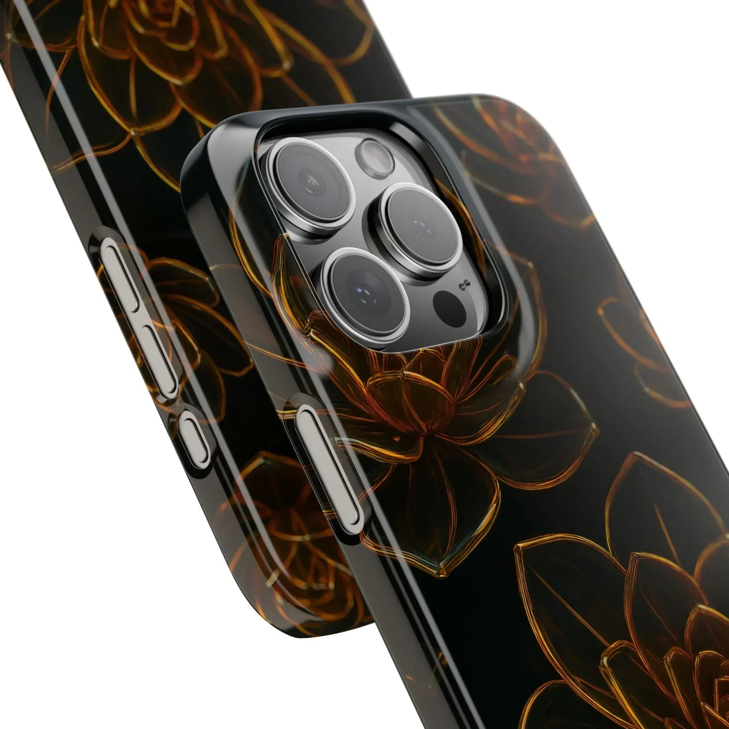 Glass Flower Phone Case for iPhone 7-16 and Galaxy S10-S24 Models