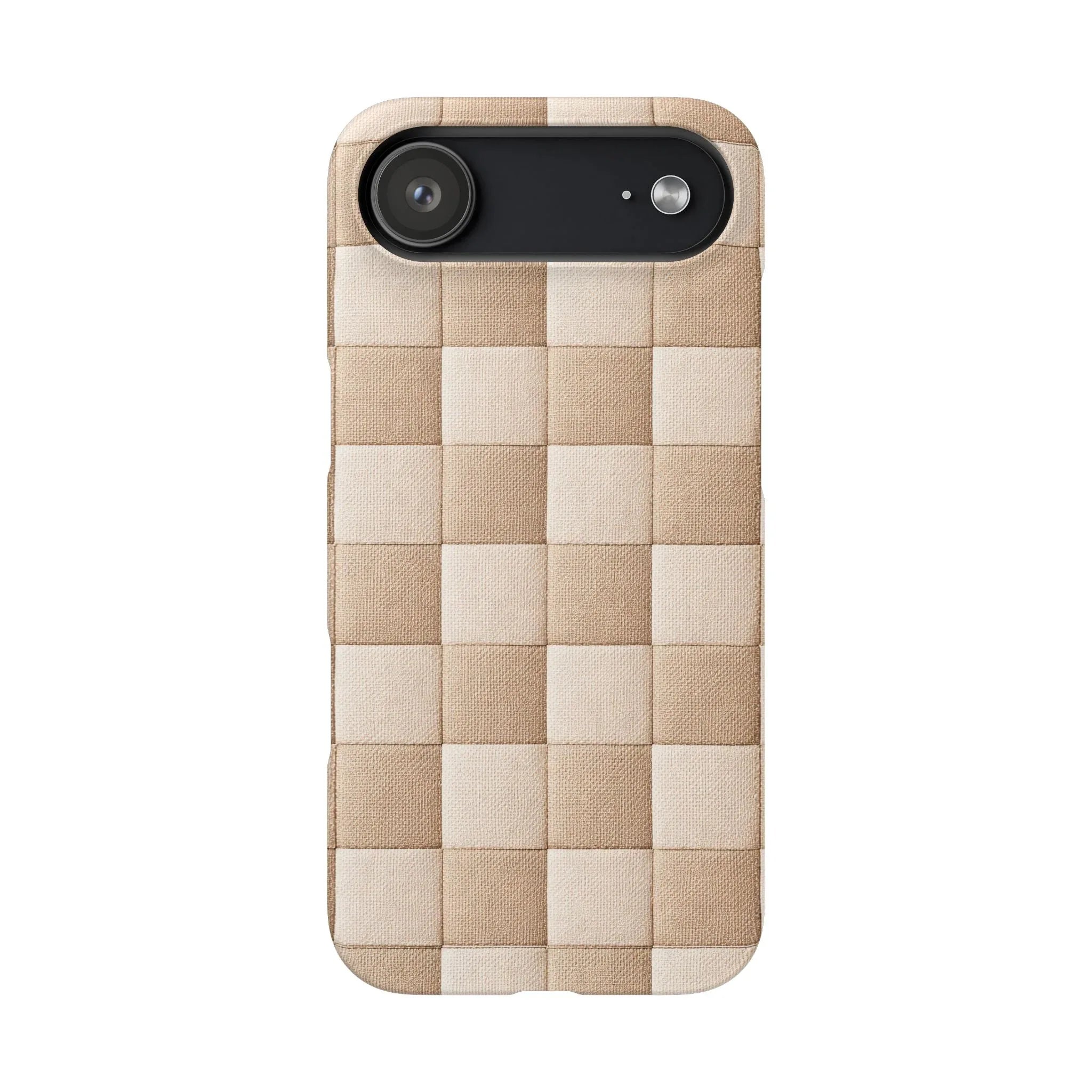 Beige Woven Phone Case for iPhone 11-17 and Galaxy S20-S25 - KARARMDESIGN