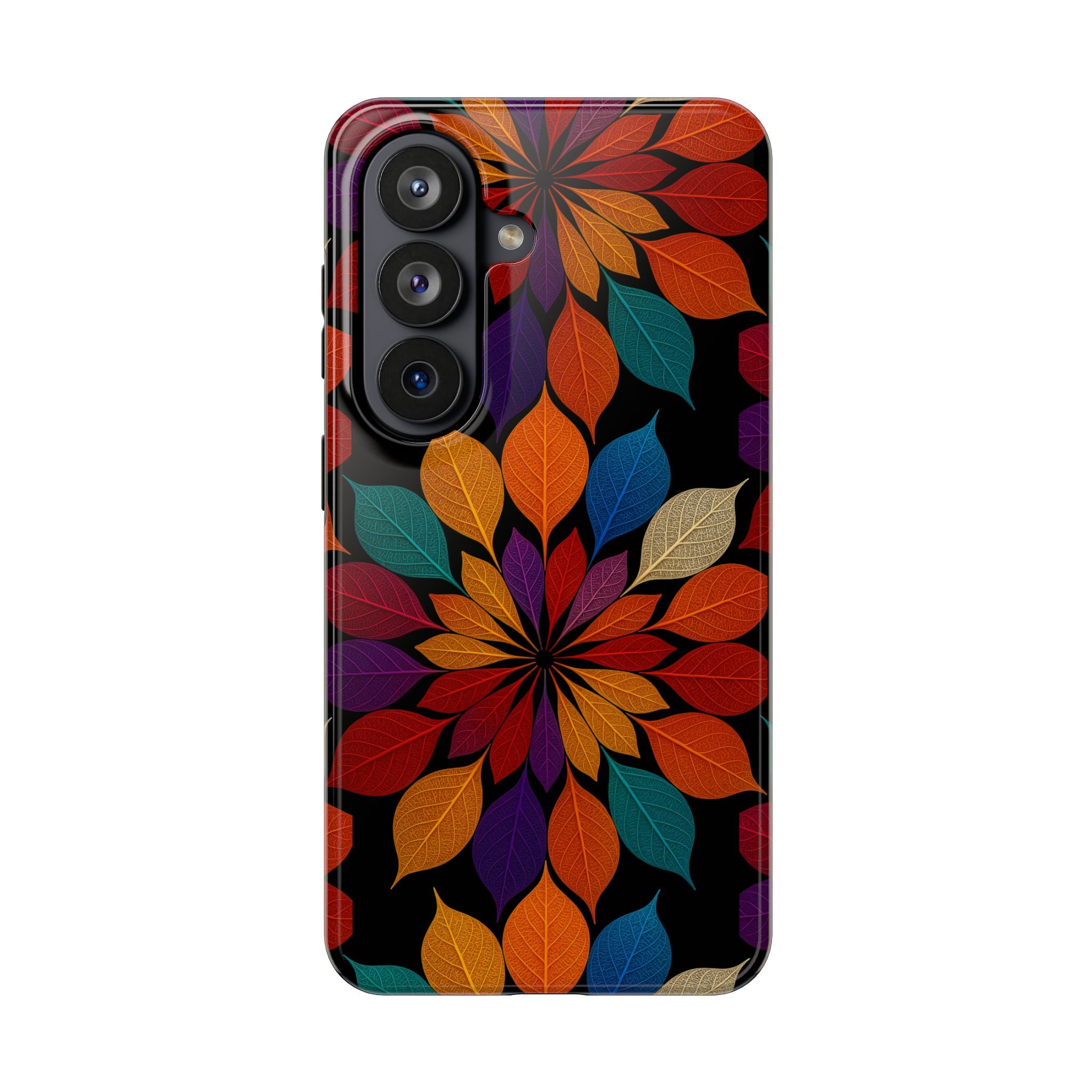 Leaf Mandala Phone Case for iPhone 11–17 & Galaxy S21–S26