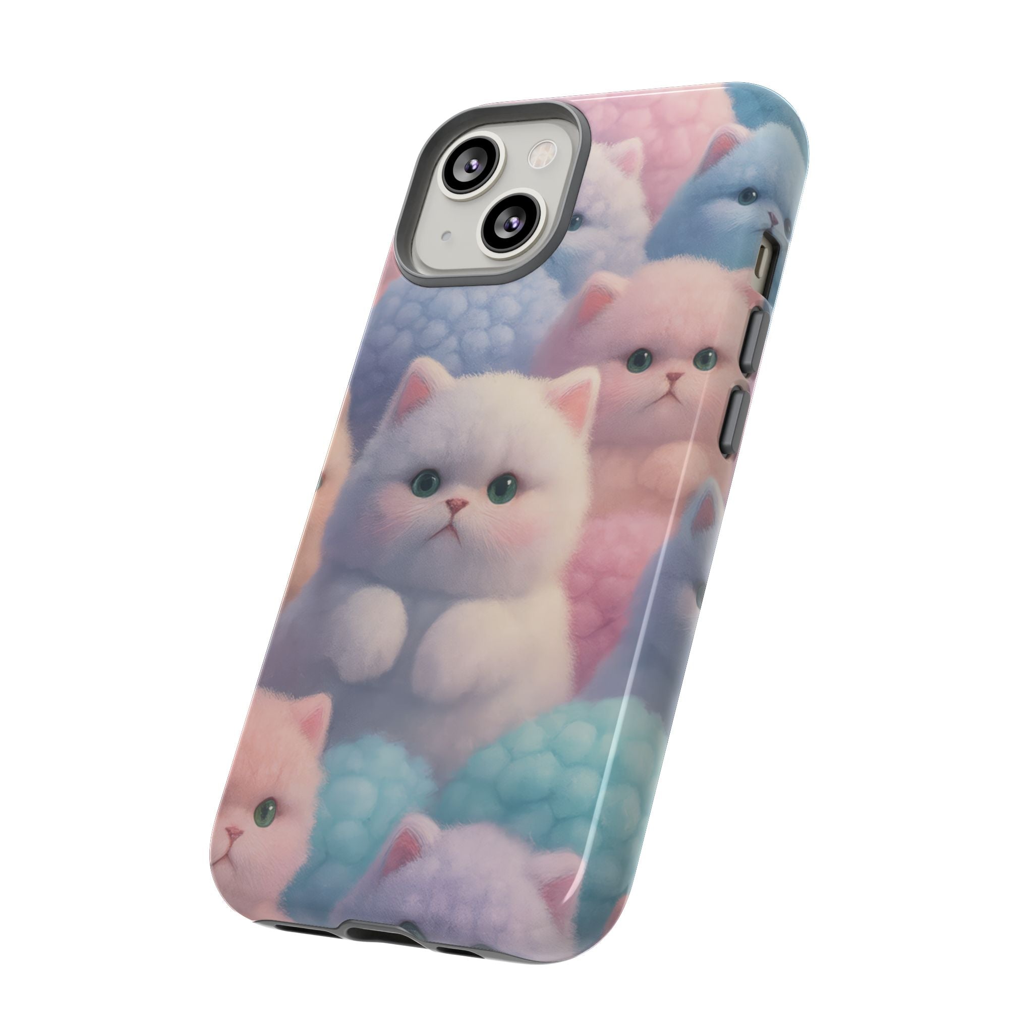 Pastel Kitten Phone Case for iPhone 8-17 and Samsung Galaxy S10-S25 Models - KARARMDESIGN