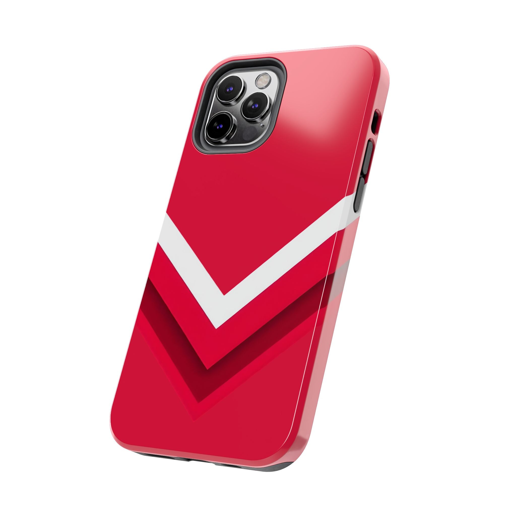 Red Chevron Armor Phone Case for iPhone 11–16 & Galaxy S21–S24