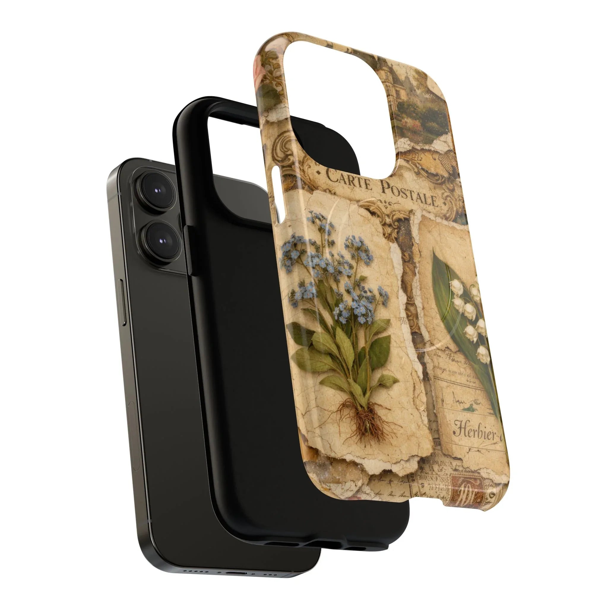 Vintage Botanical Postcard Phone Case for iPhone 13-17 - KARARMDESIGN