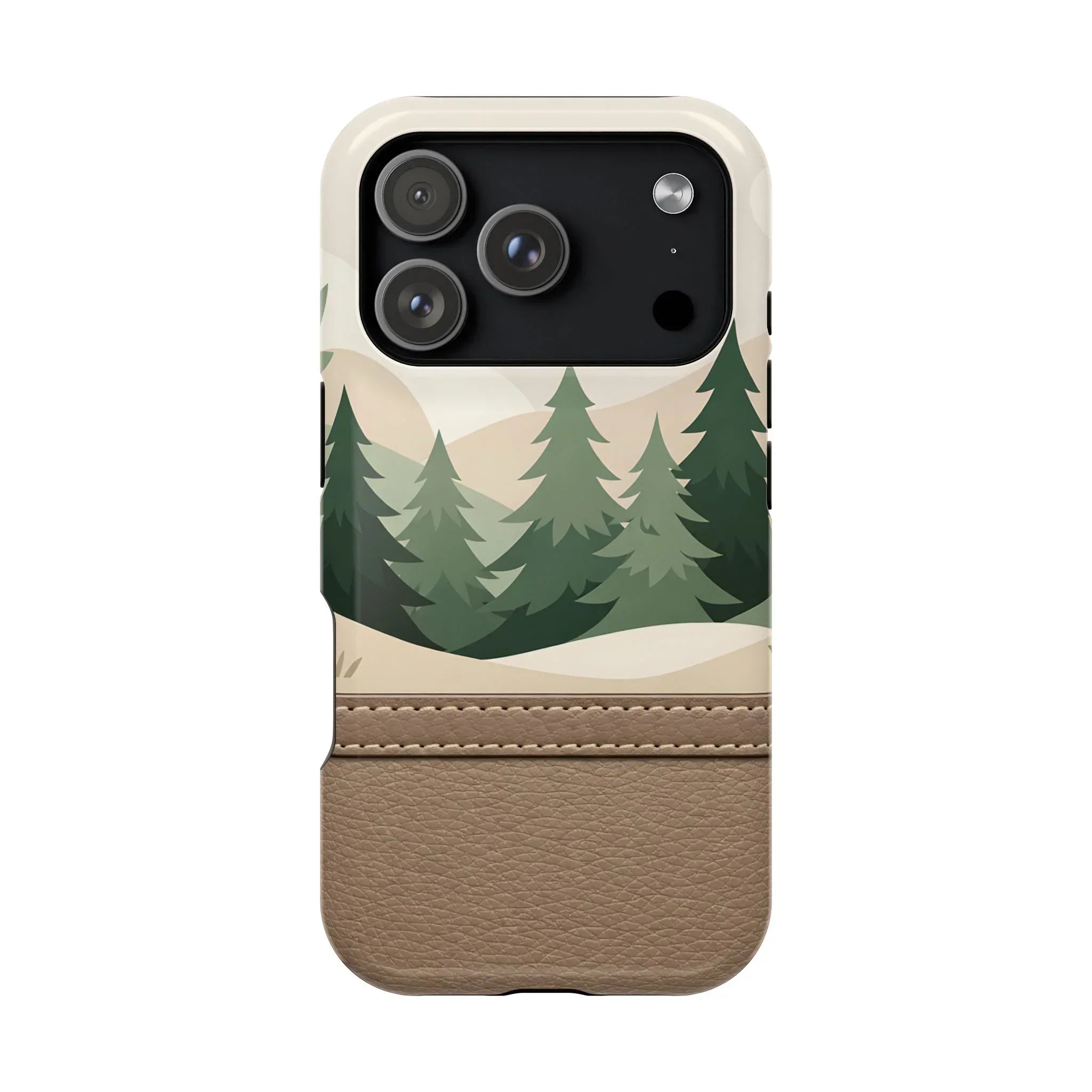 Forest Leather Phone Case for iPhone 11-17 and Galaxy S21-S25 - KARARMDESIGN
