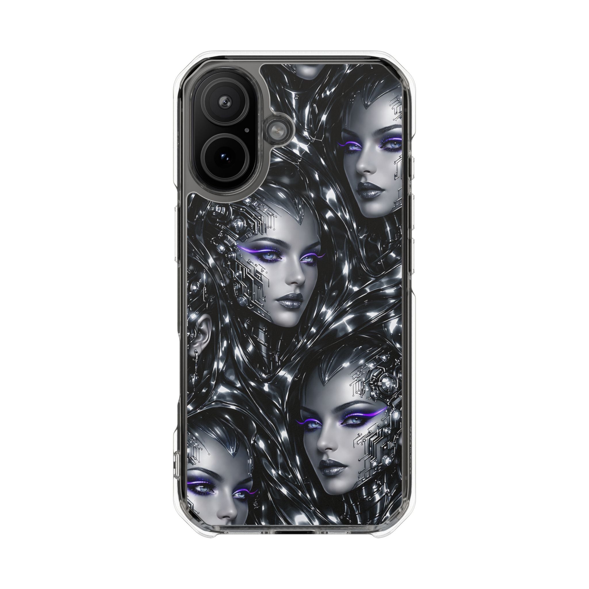 Cyber Chrome Women Phone Case for iPhone 14-17