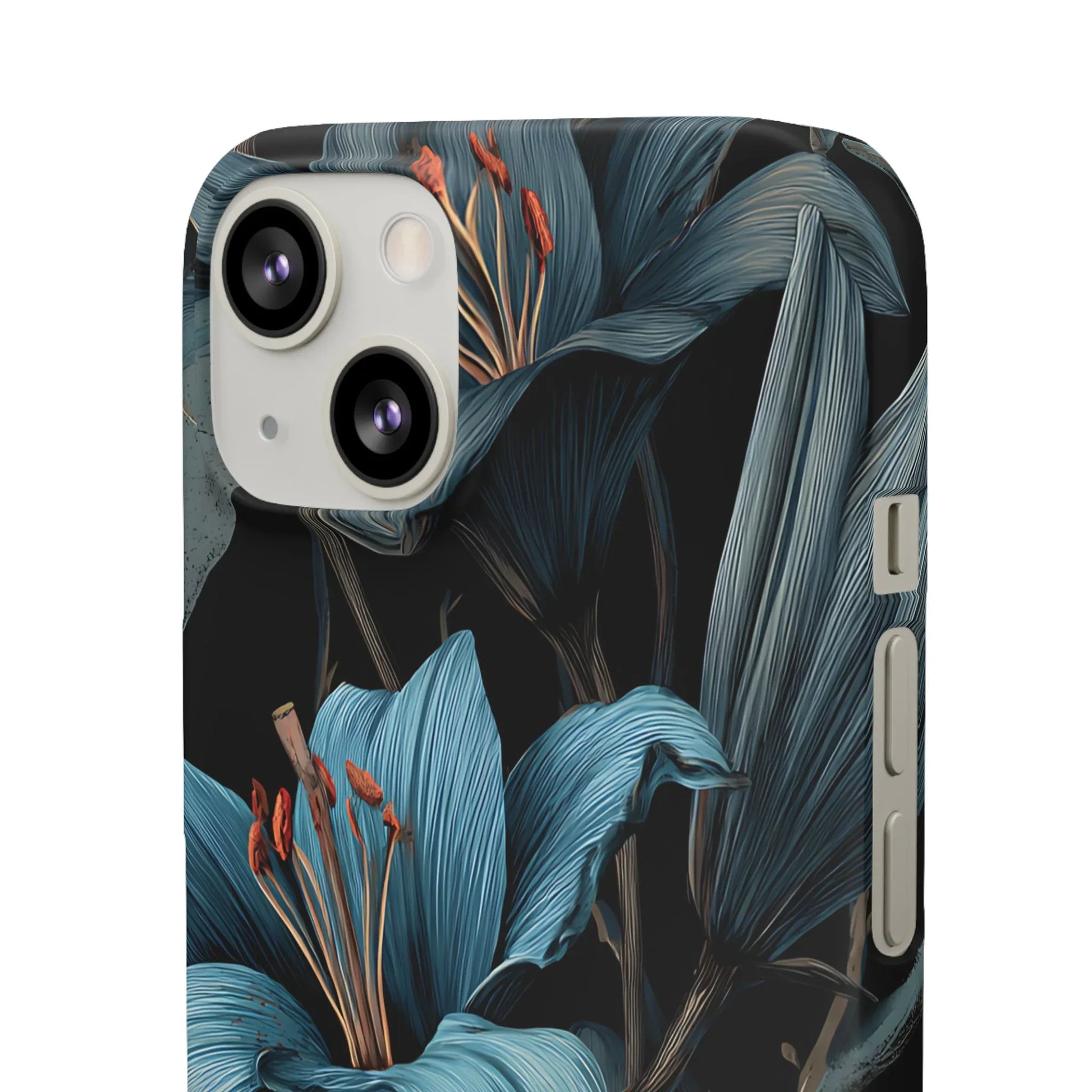 Blue Lily Floral Phone Case for iPhone 11-17 and Galaxy S20-S25 - KARARMDESIGN