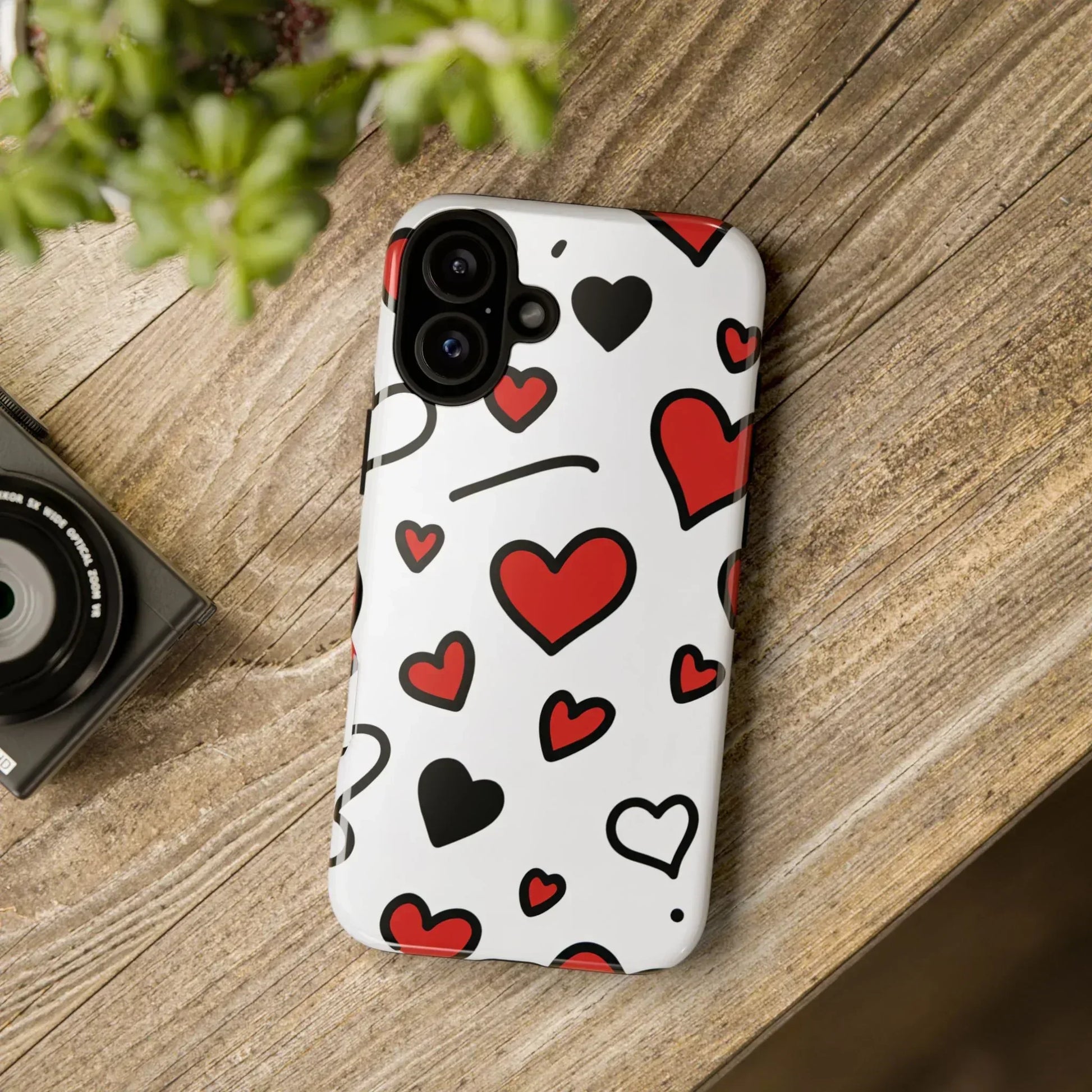 Scattered Hearts Phone Case for iPhone 11-17 and Galaxy S10-S25 - KARARMDESIGN