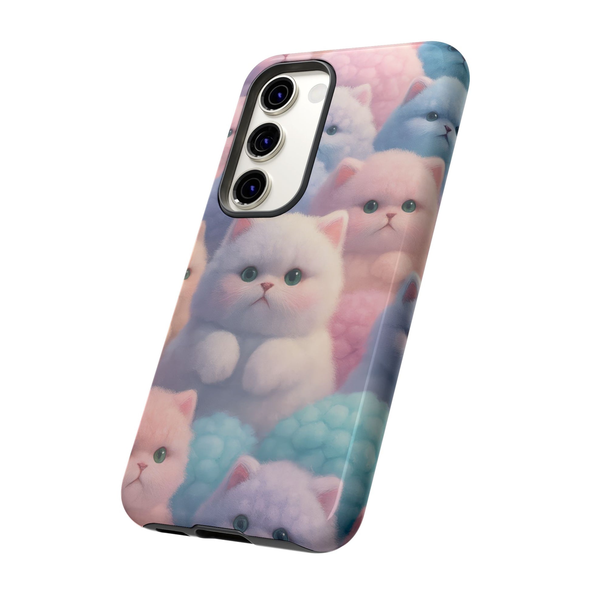 Pastel Kitten Phone Case for iPhone 8-17 and Samsung Galaxy S10-S25 Models - KARARMDESIGN