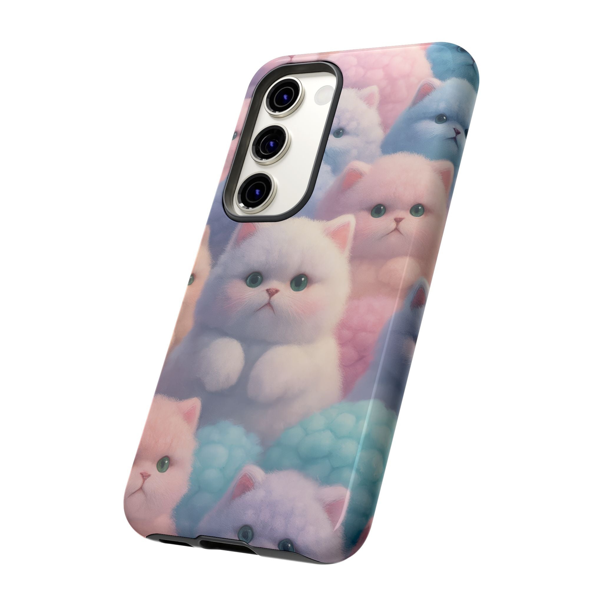 Pastel Kitten Phone Case for iPhone 8-17 and Samsung Galaxy S10-S25 Models - KARARMDESIGN