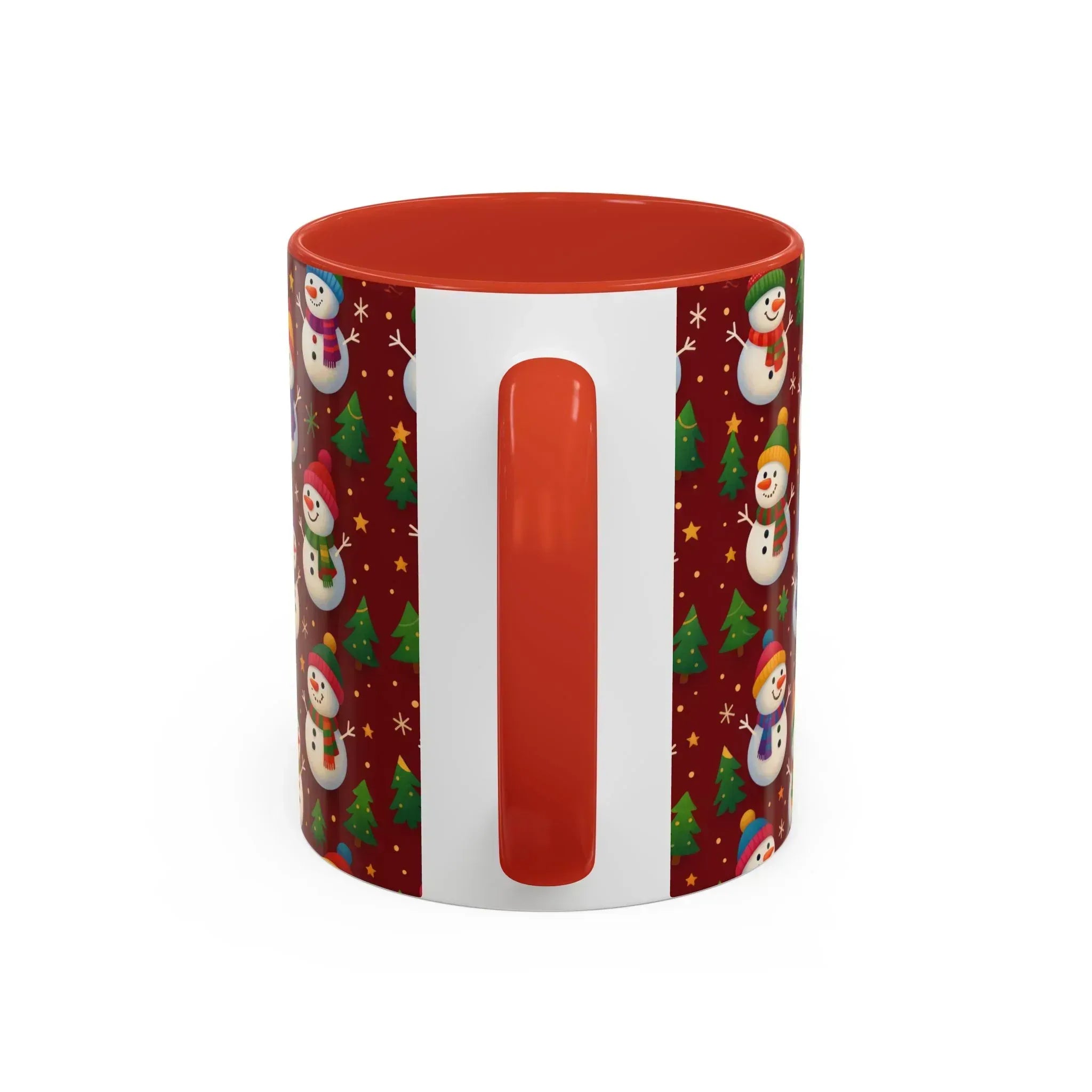 Festive Snowman Parade Accent Coffee Mug (11oz) - KARARMDESIGN