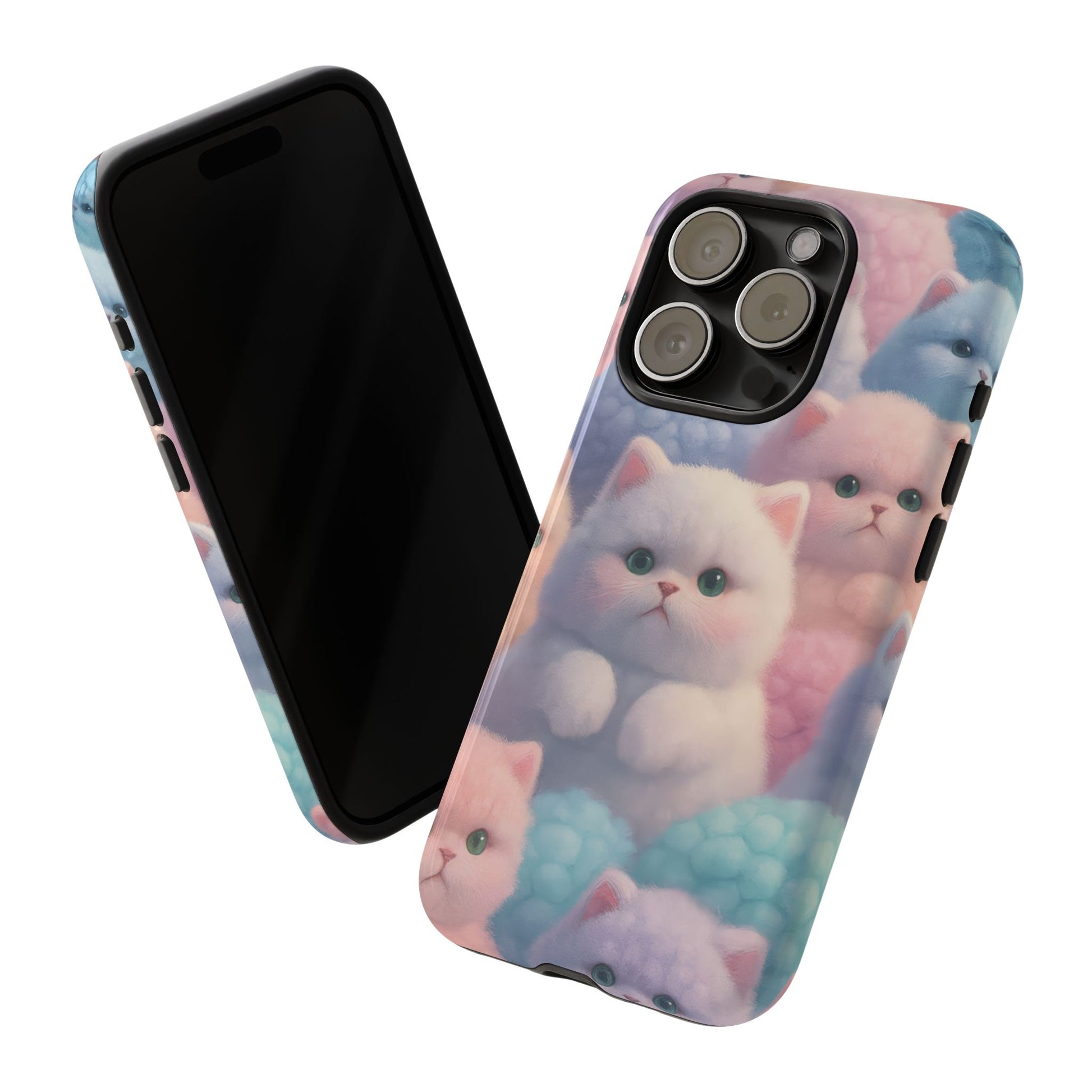 Pastel Kitten Phone Case for iPhone 8-17 and Samsung Galaxy S10-S25 Models - KARARMDESIGN