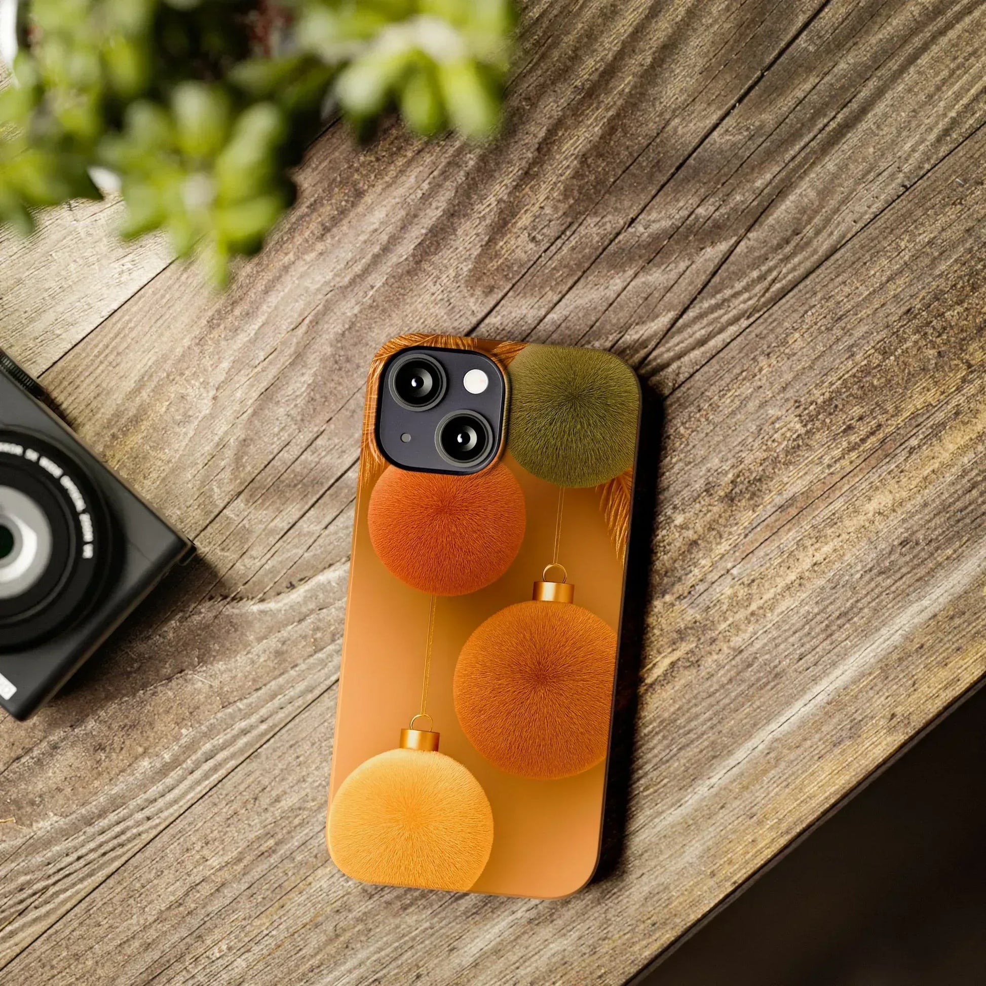 Golden Fuzz Ornaments Phone Case for iPhone 11-17 - KARARMDESIGN