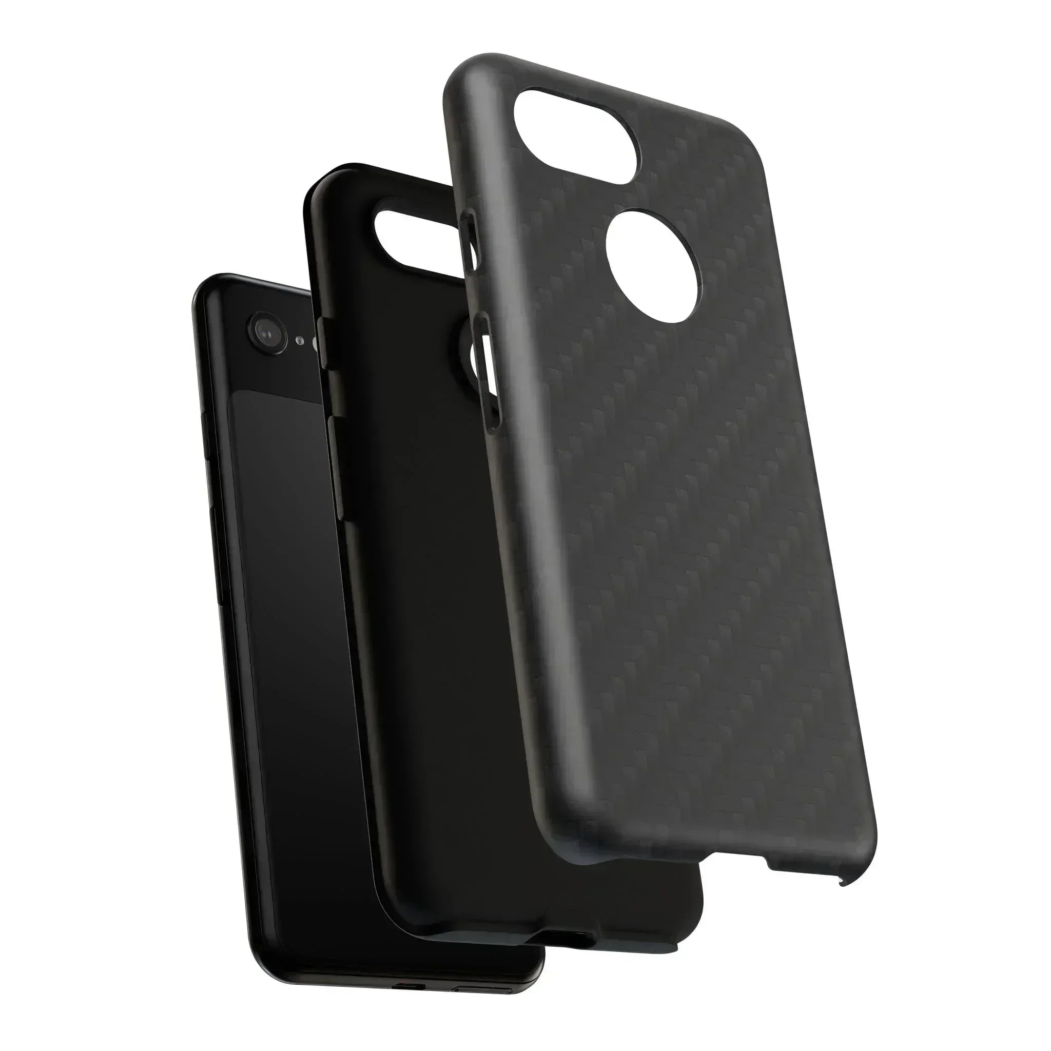Black Carbon Phone Case for iPhone 8-16 and Google Pixel up to 9 - KARARMDESIGN