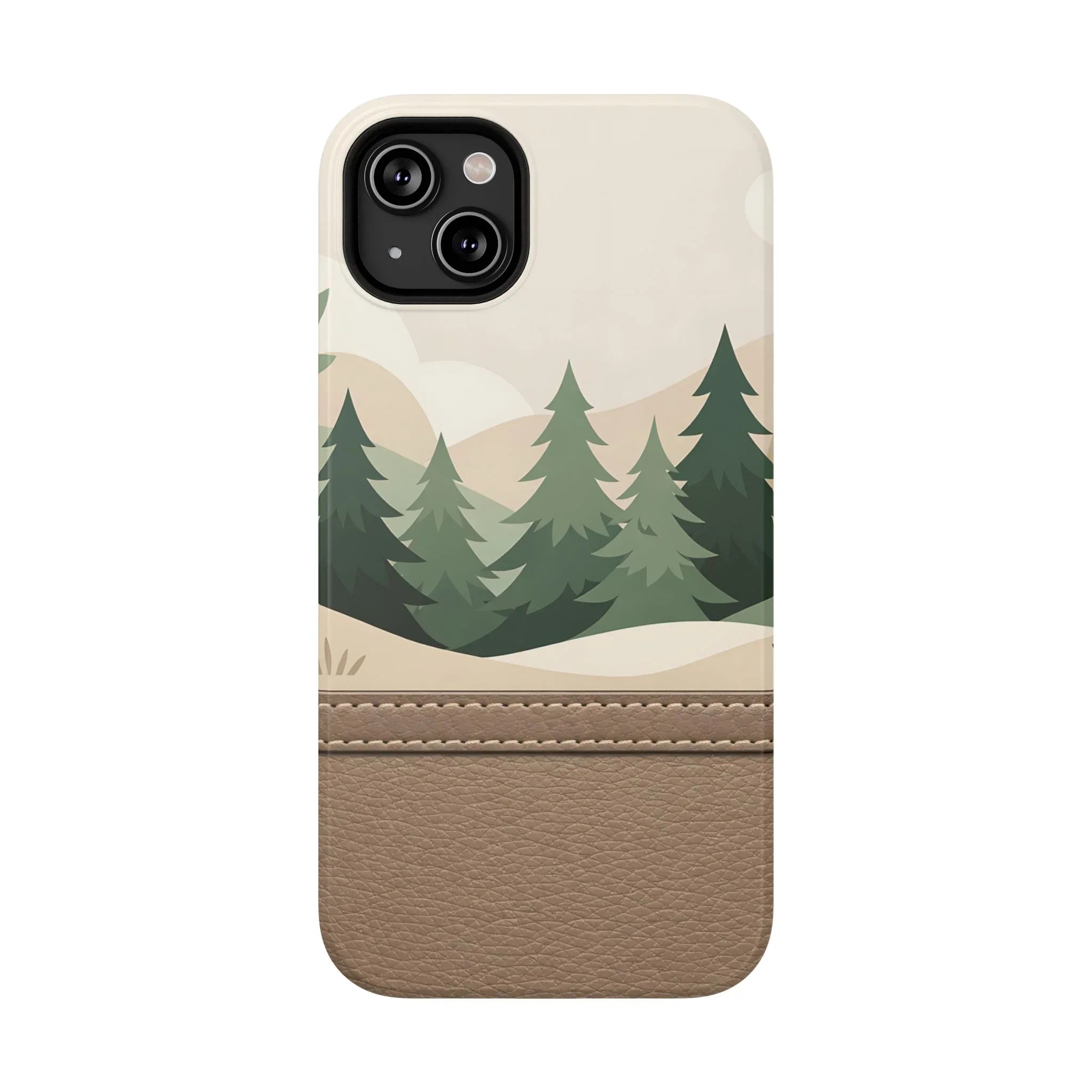 Forest Leather Phone Case for iPhone 11-17 and Galaxy S21-S25 - KARARMDESIGN
