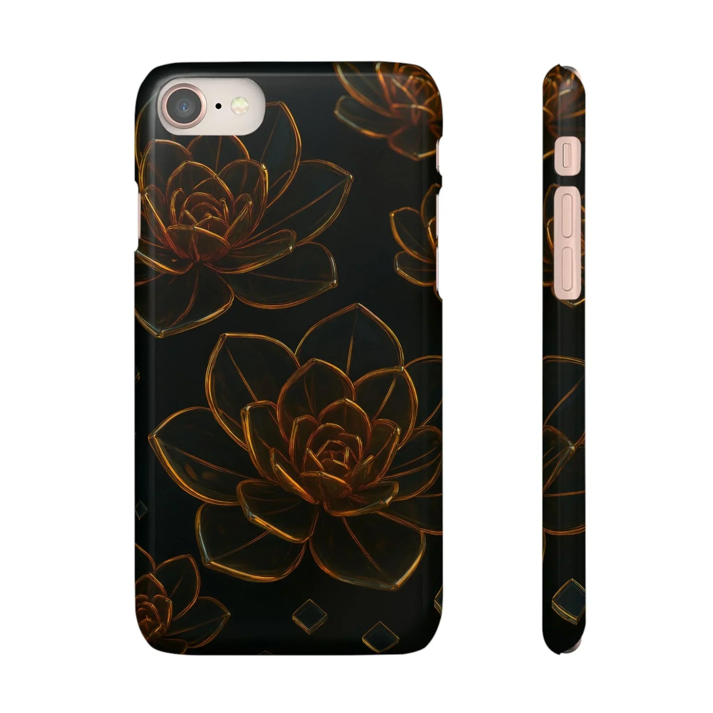 Glass Flower Phone Case for iPhone 7-16 and Galaxy S10-S24 Models