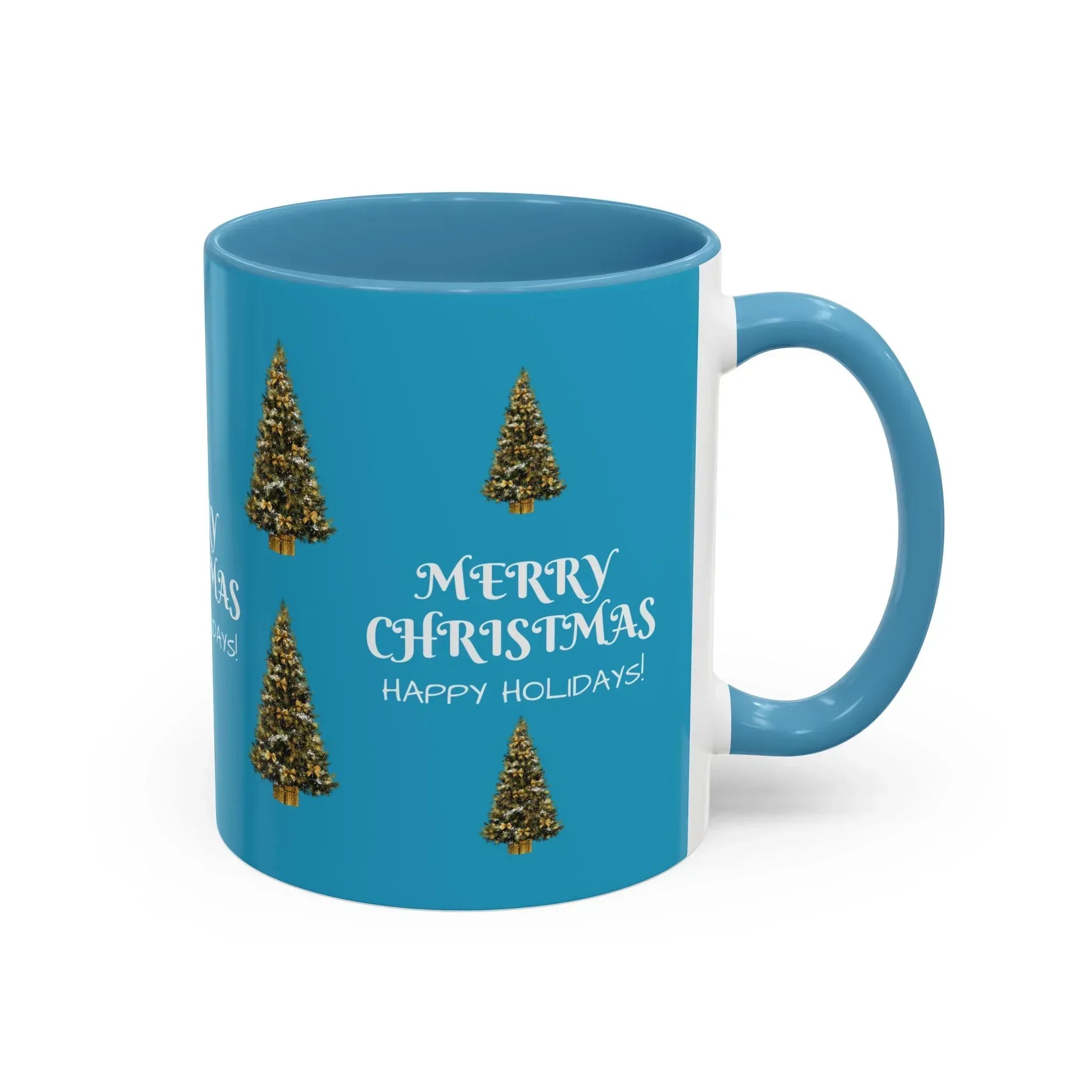 Merry Christmas and Happy Holidays Mug - Accent Coffee Mug (11, 15oz) - KARARMDESIGN