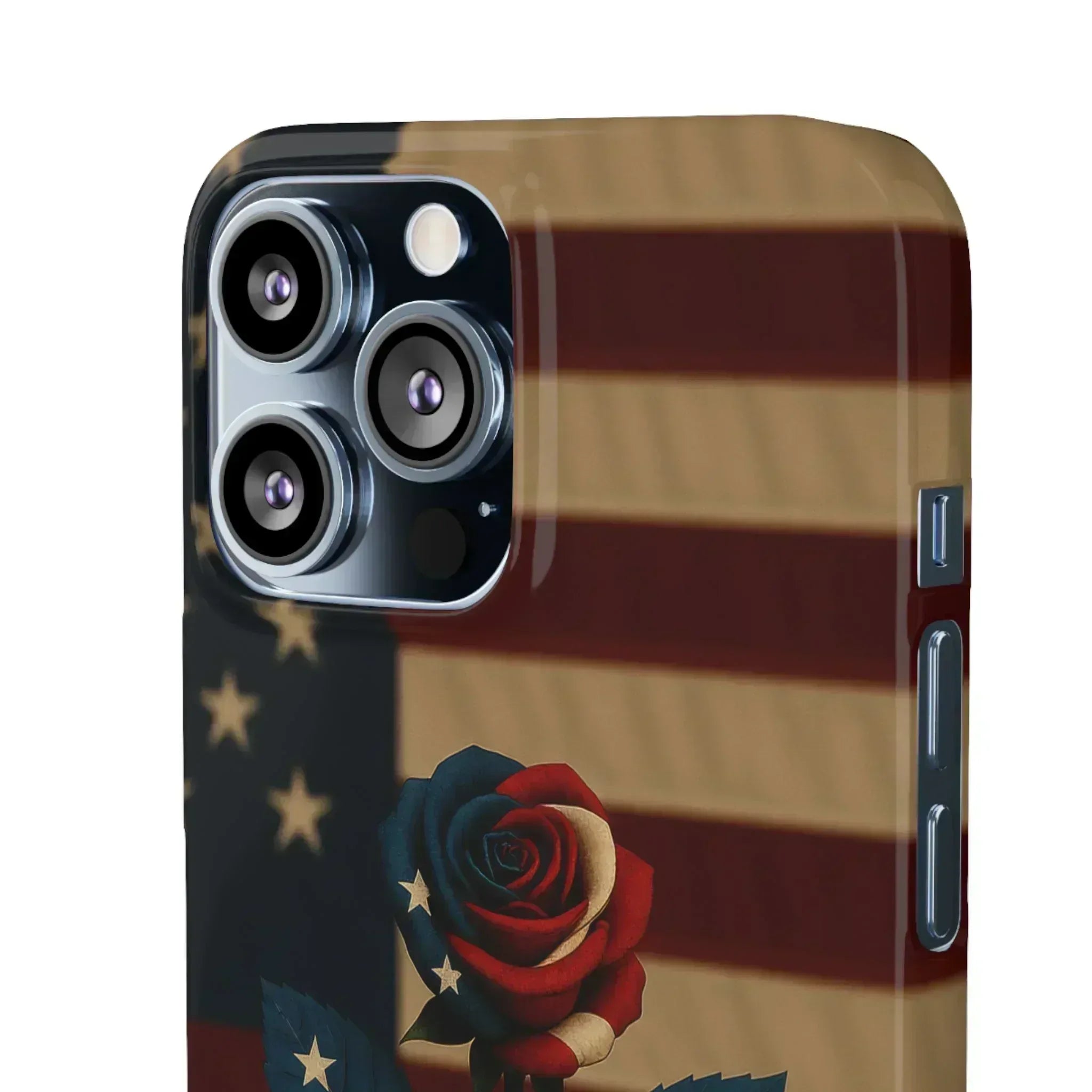 American Rose Flag Phone Case for iPhone 8-16 and Galaxy S10-S24 - KARARMDESIGN