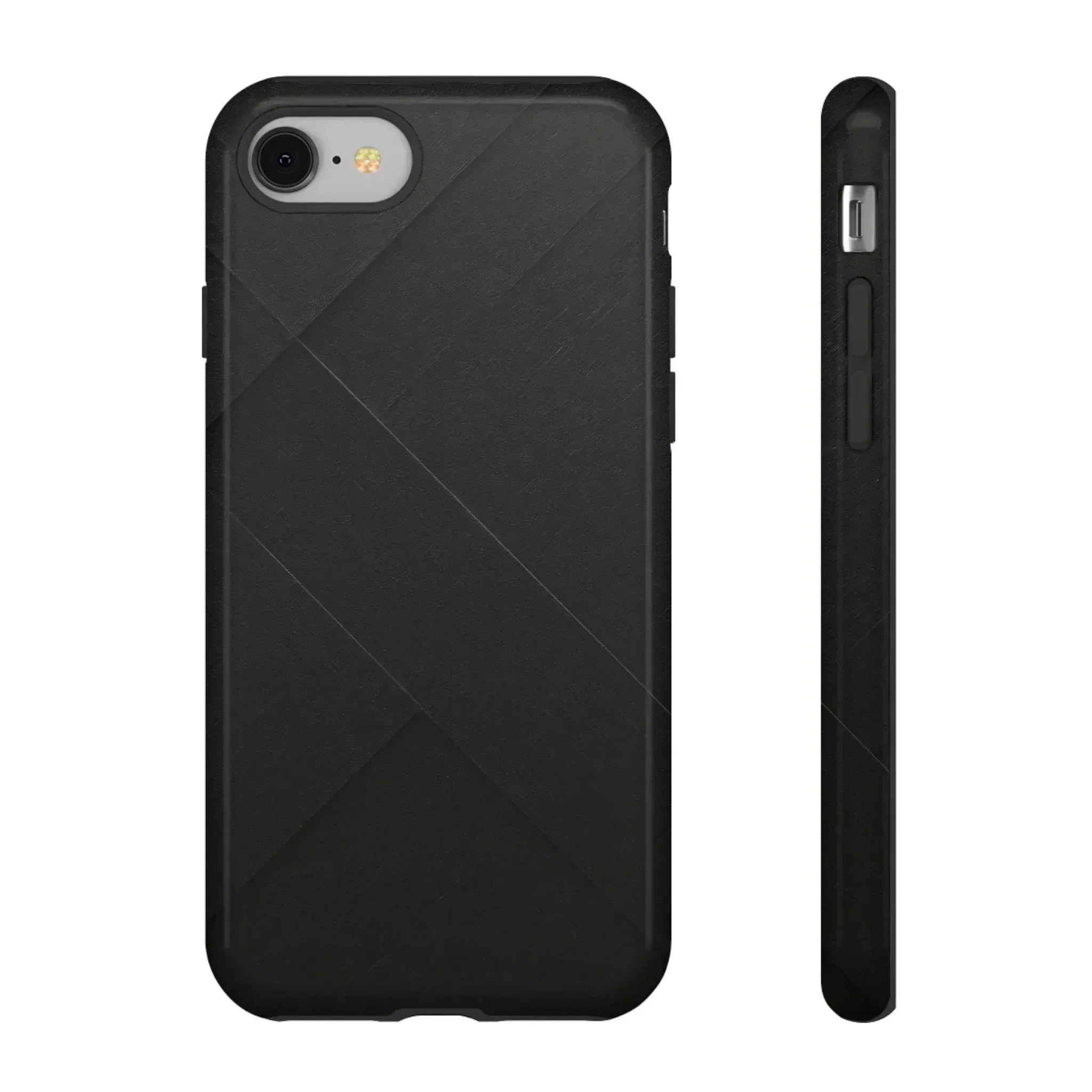 Matte Black Diagonal Line Phone Case for iPhone 8-16 and Galaxy S10-S25 - KARARMDESIGN