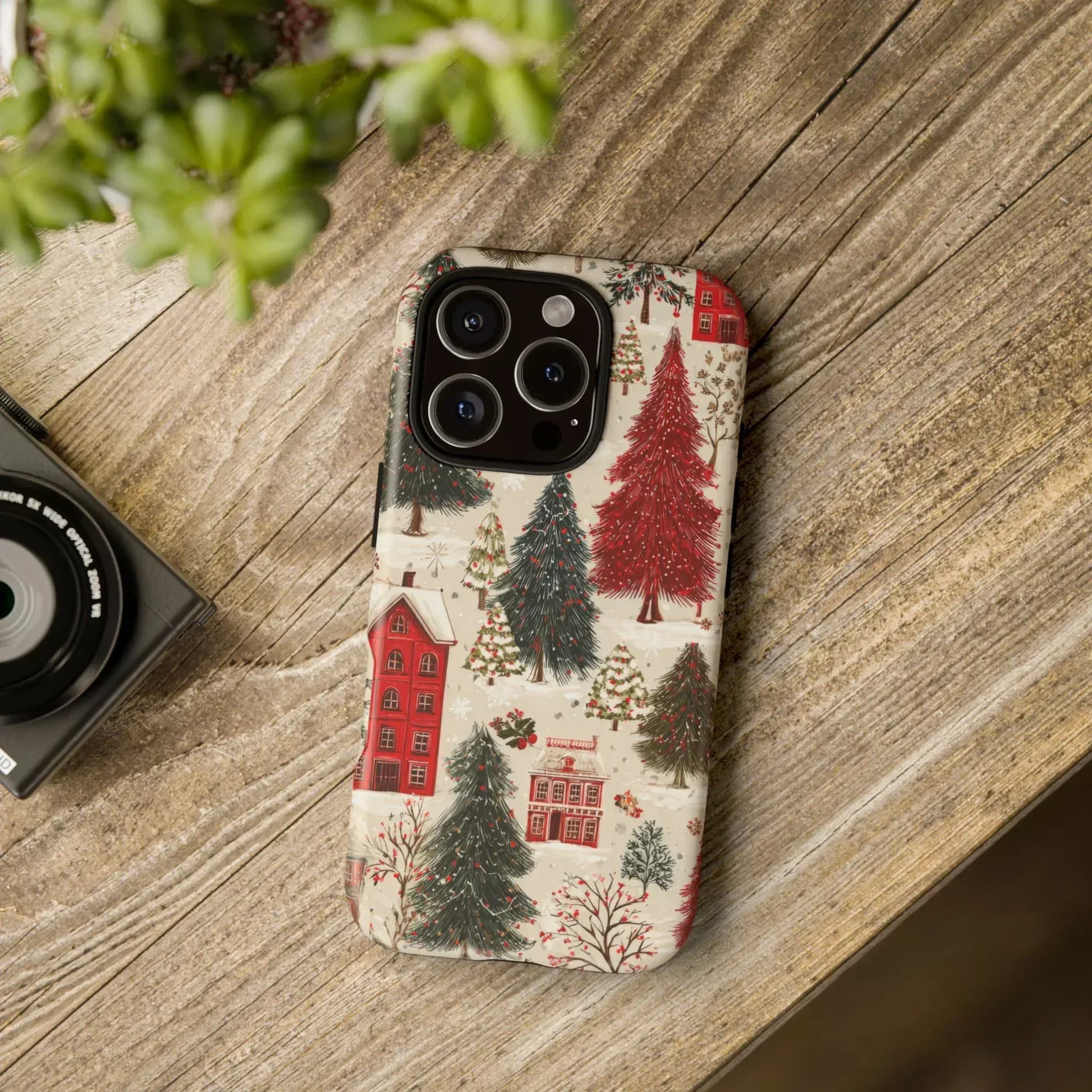 Cozy Winter Village Phone Case for iPhone 11-17 and Galaxy S10-S25 - KARARMDESIGN