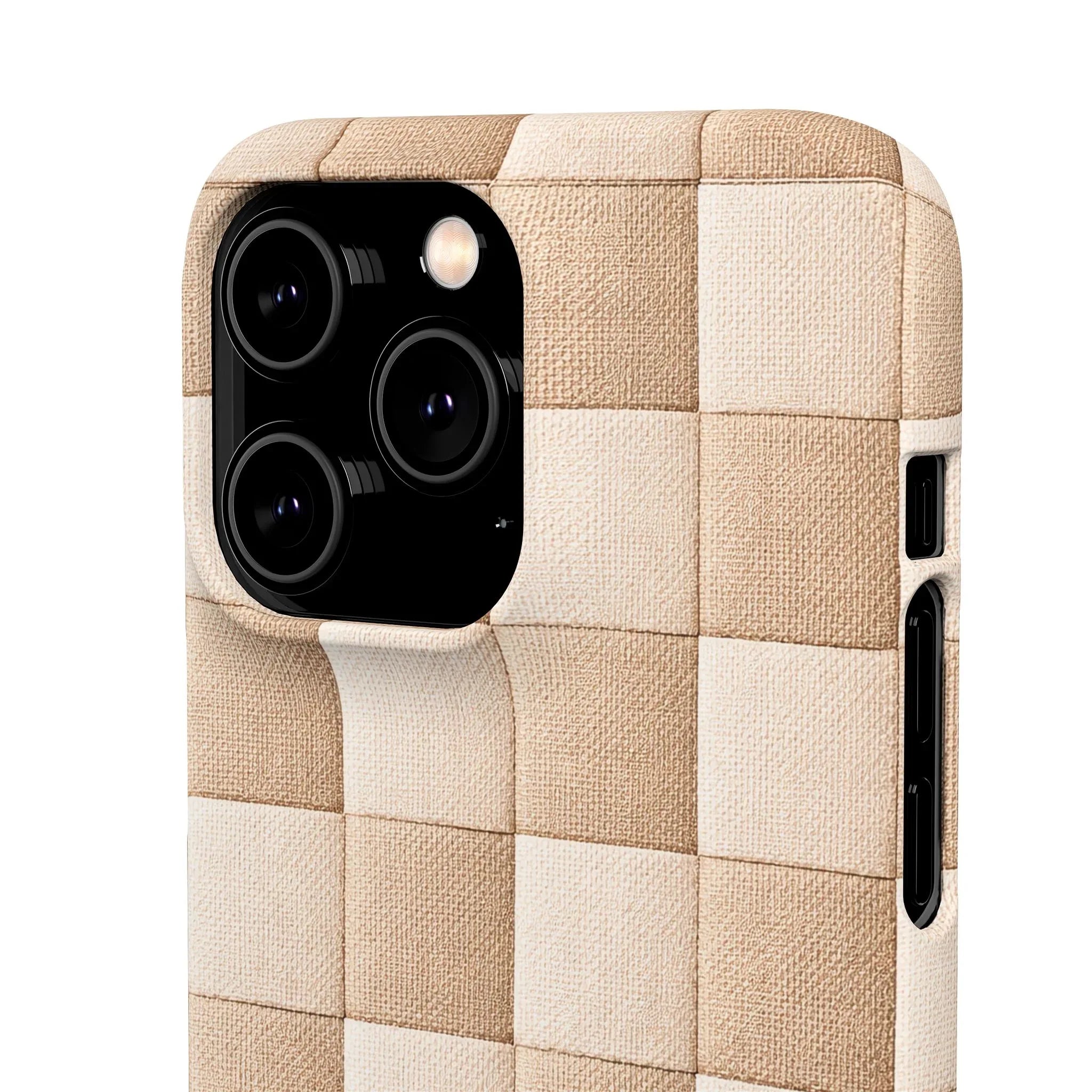 Beige Woven Phone Case for iPhone 11-17 and Galaxy S20-S25 - KARARMDESIGN
