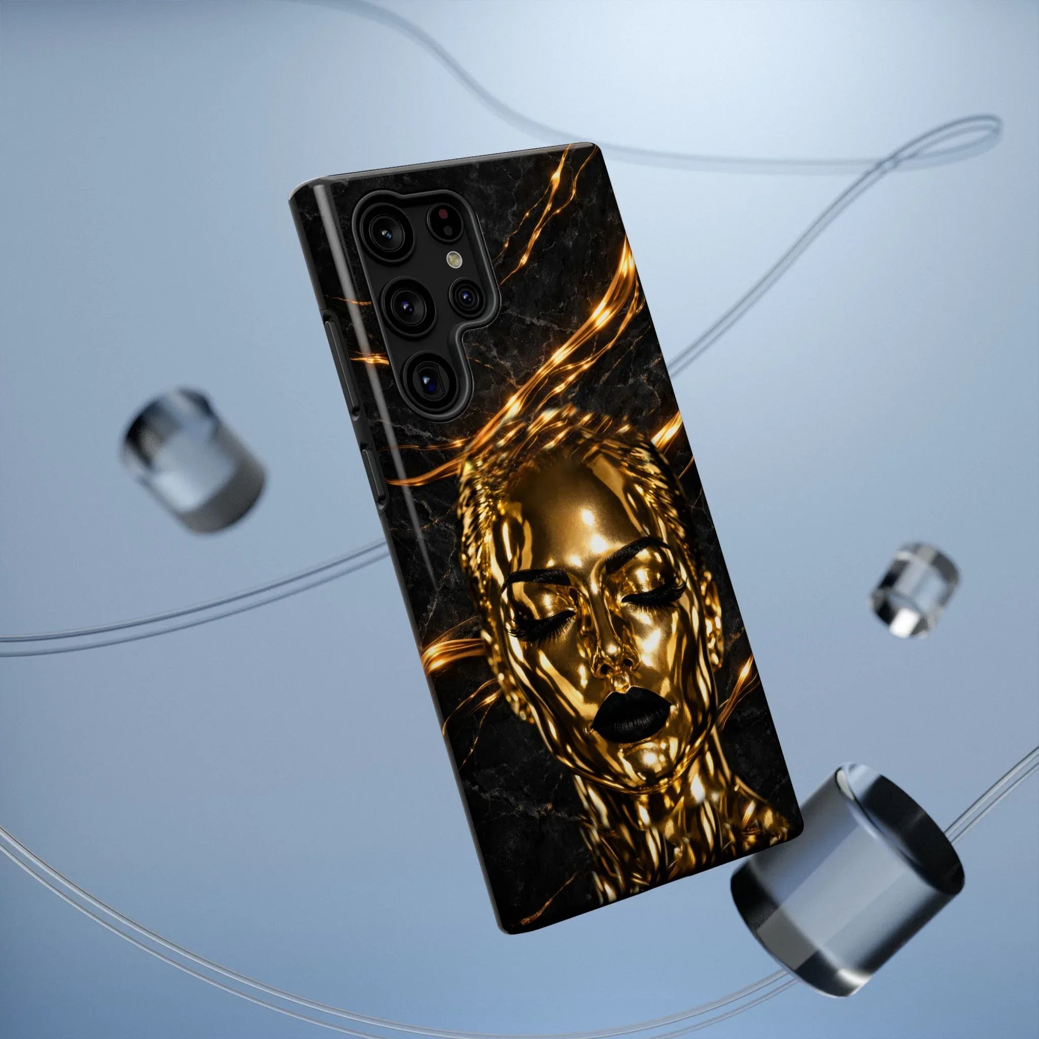 Luxury Gold Portrait Phone Case for iPhone 11-17 and Galaxy S21-S25 - KARARMDESIGN