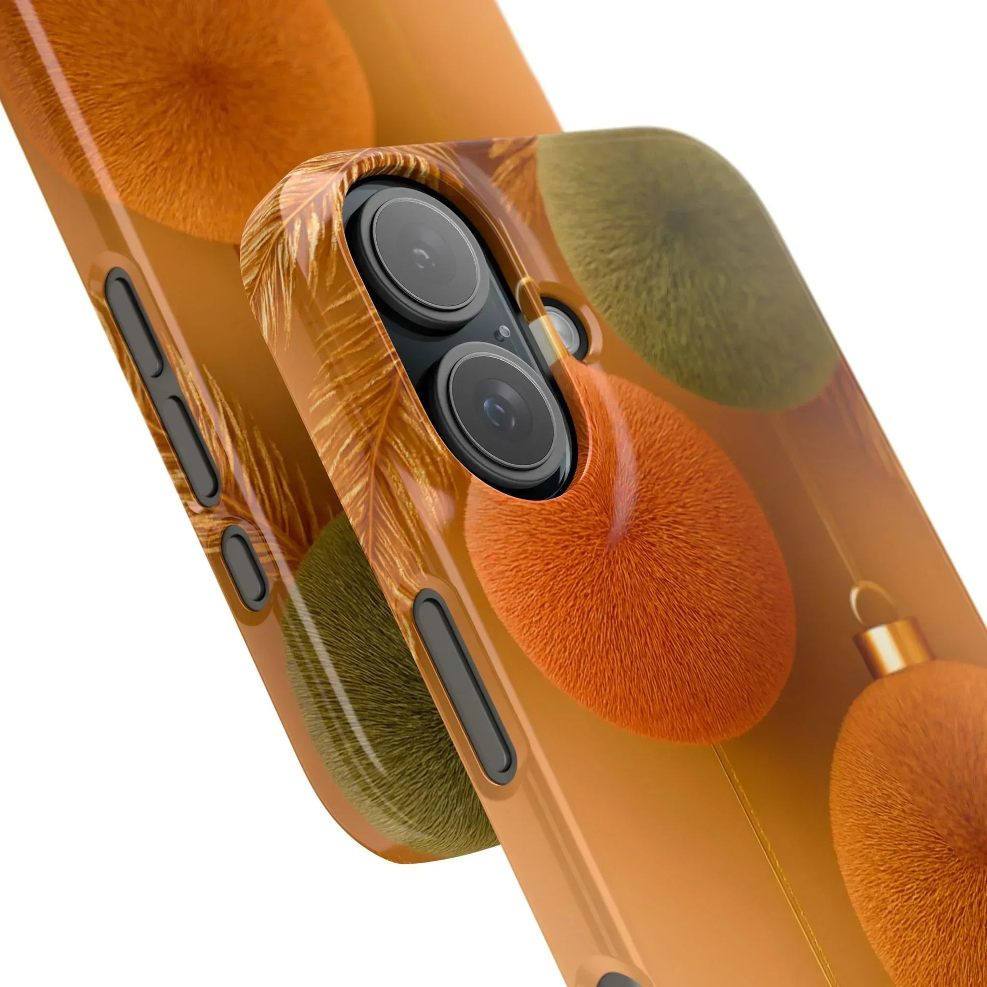 Golden Fuzz Ornaments Phone Case for iPhone 11-17 - KARARMDESIGN