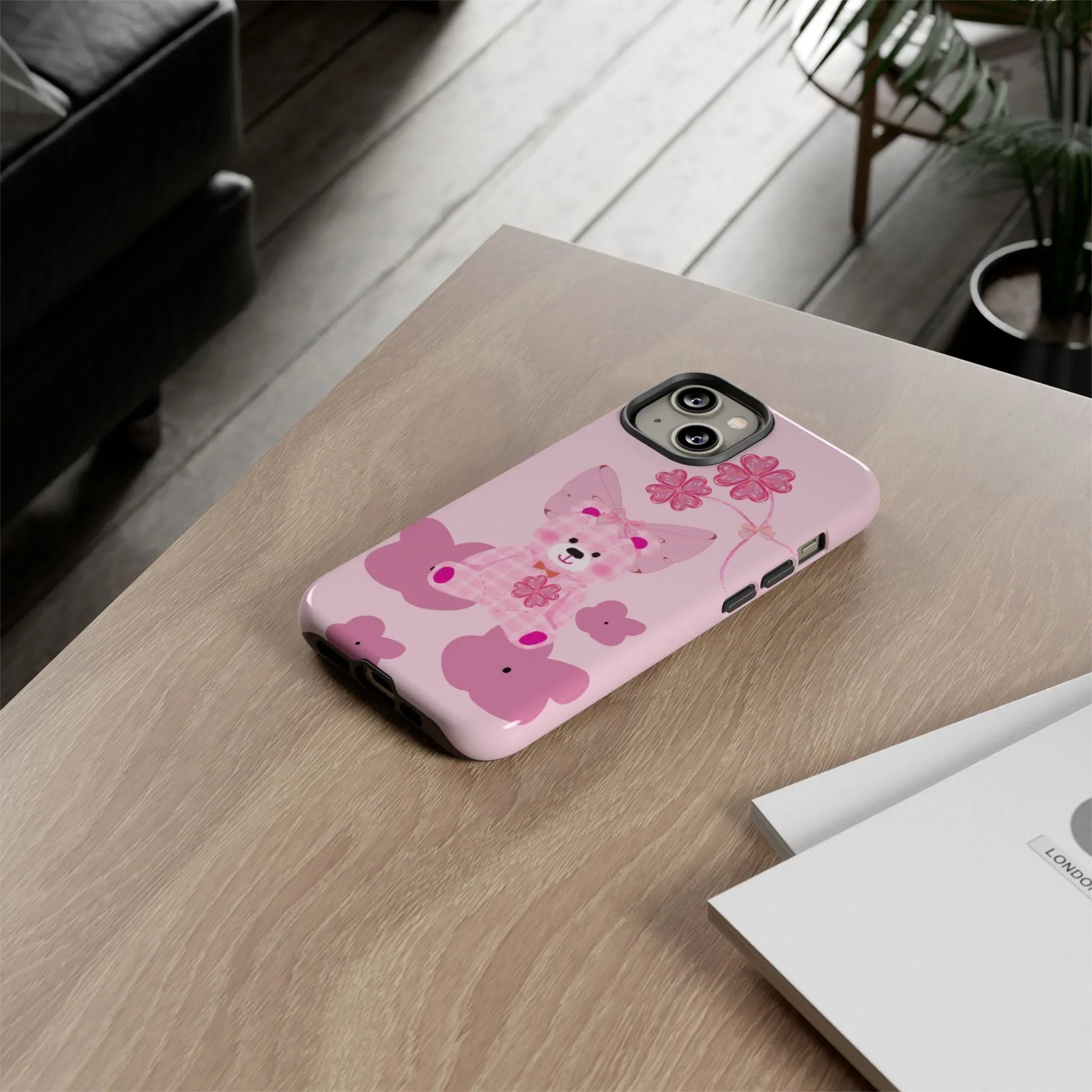Pink Teddy Bear Phone Cases for iPhone, Pixel and Galaxy - KARARMDESIGN