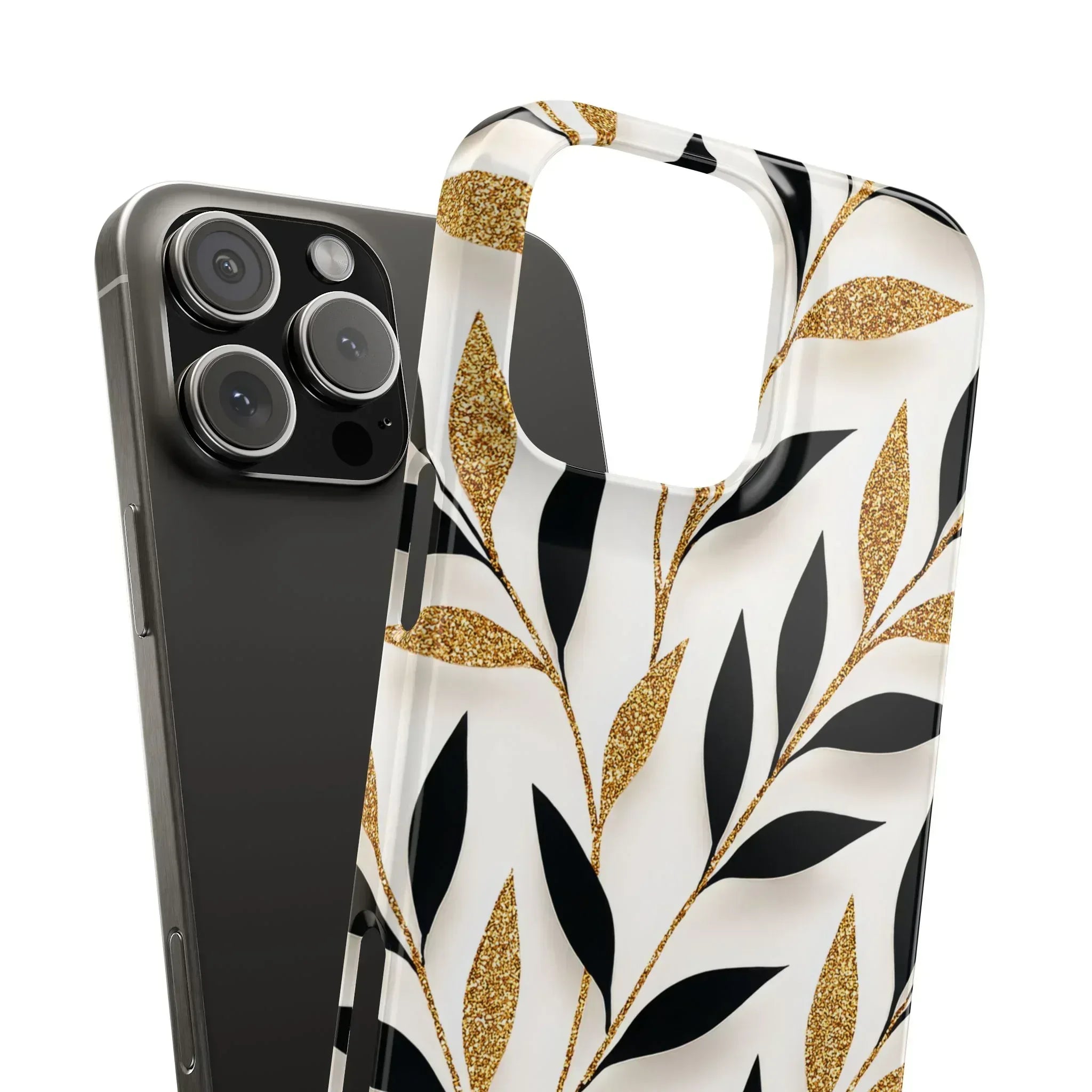 Botanical Gold Leaf Phone Case for iPhone 11-17 - KARARMDESIGN