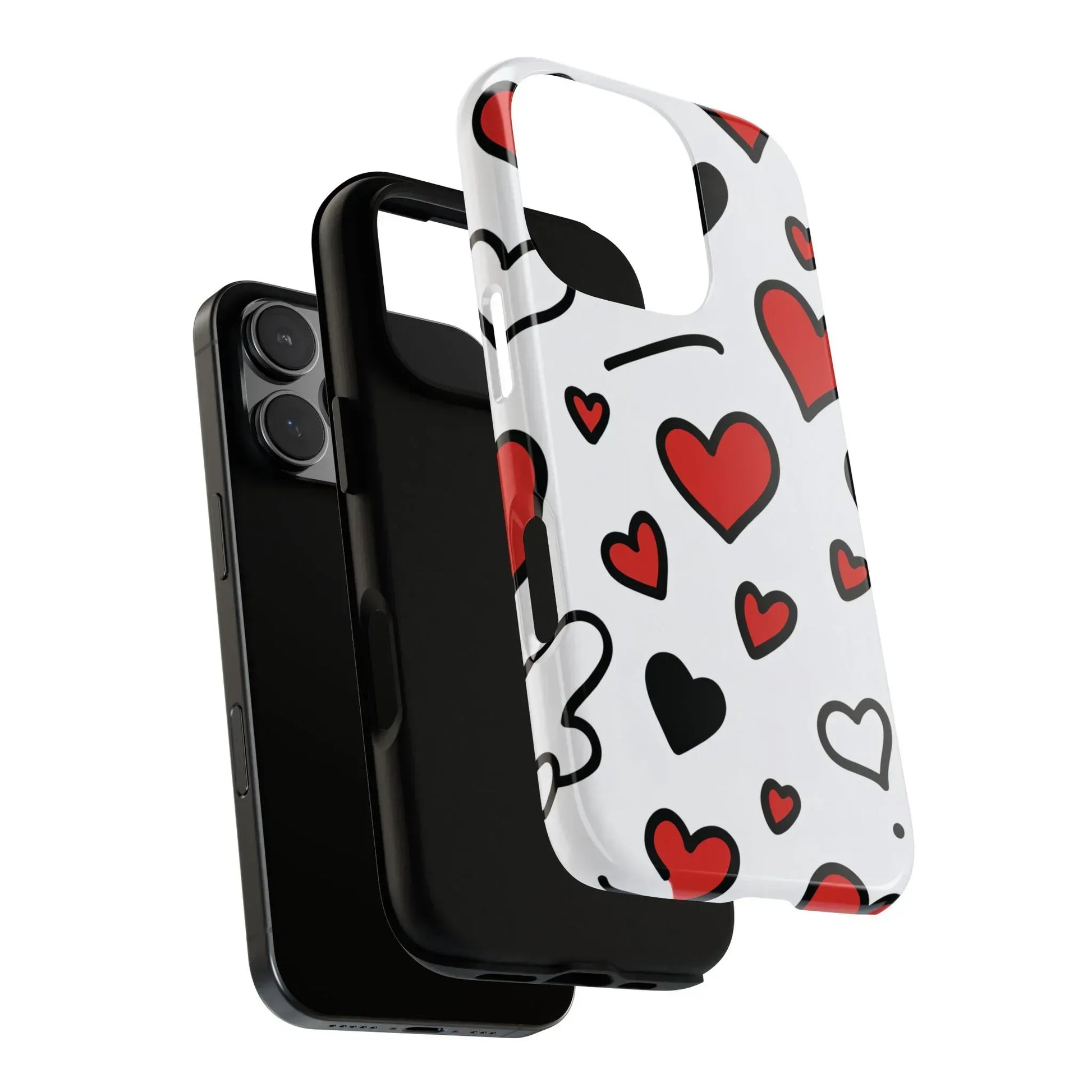 Scattered Hearts Phone Case for iPhone 11-17 and Galaxy S10-S25 - KARARMDESIGN