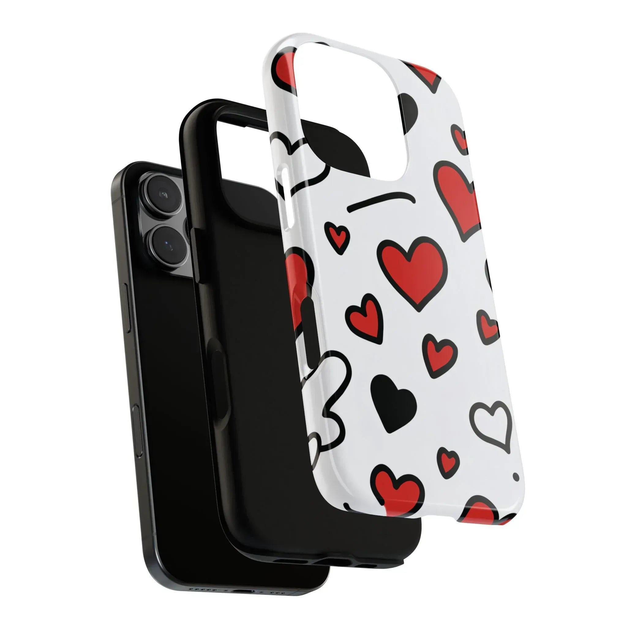 Scattered Hearts Phone Case for iPhone 11-17 and Galaxy S10-S25 - KARARMDESIGN