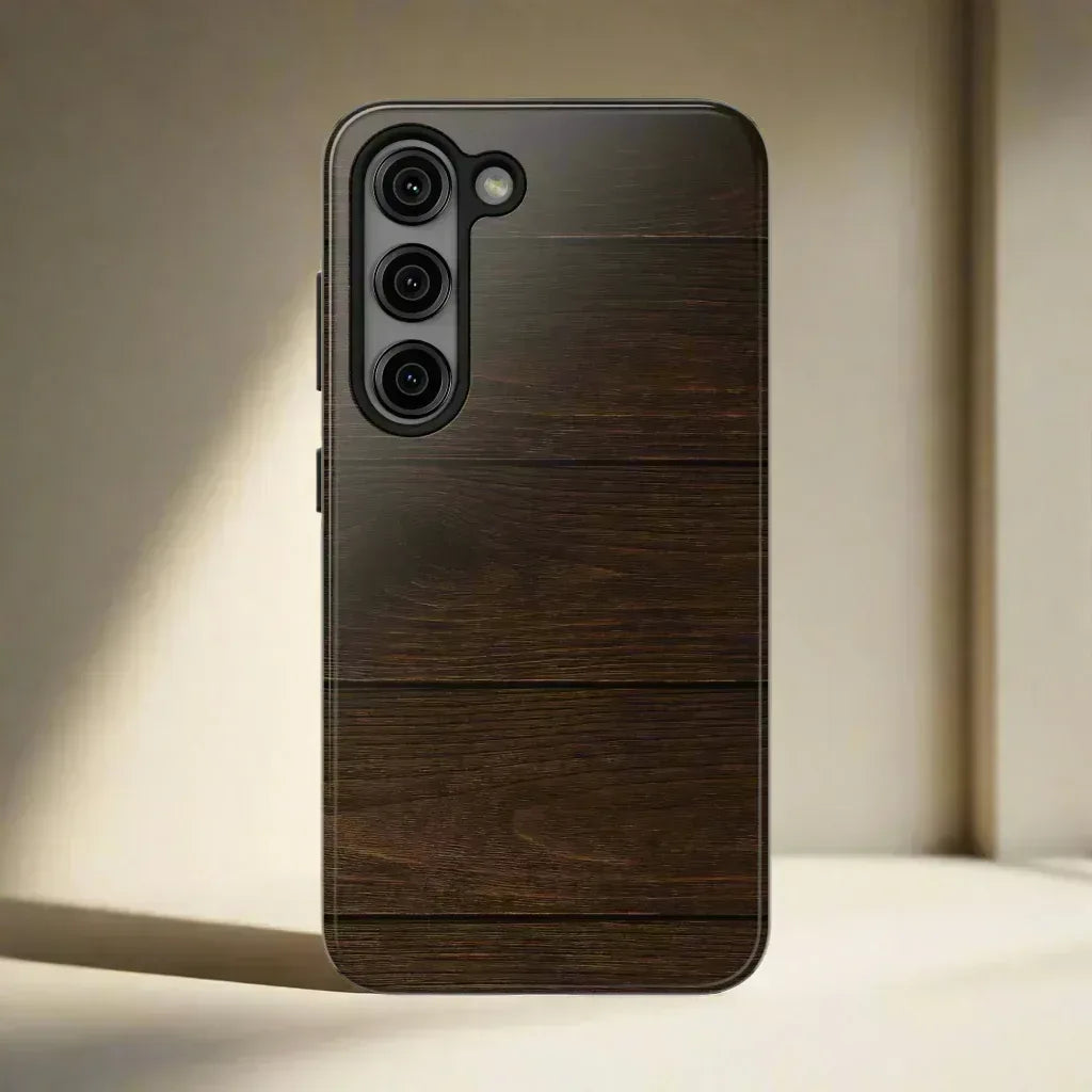 Dark Wood Grain Phone Case for iPhone and Galaxy - KARARMDESIGN
