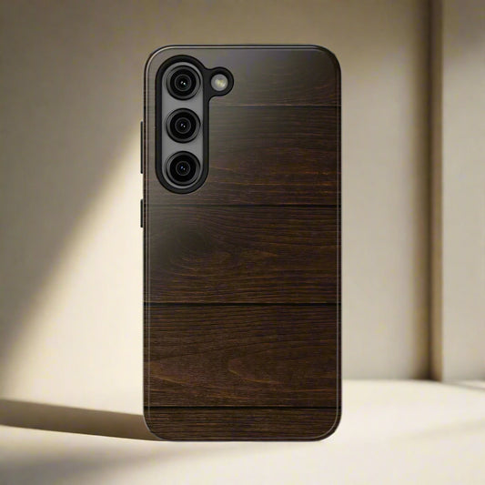 Dark Wood Grain Phone Case for iPhone and Galaxy - KarArmDesign