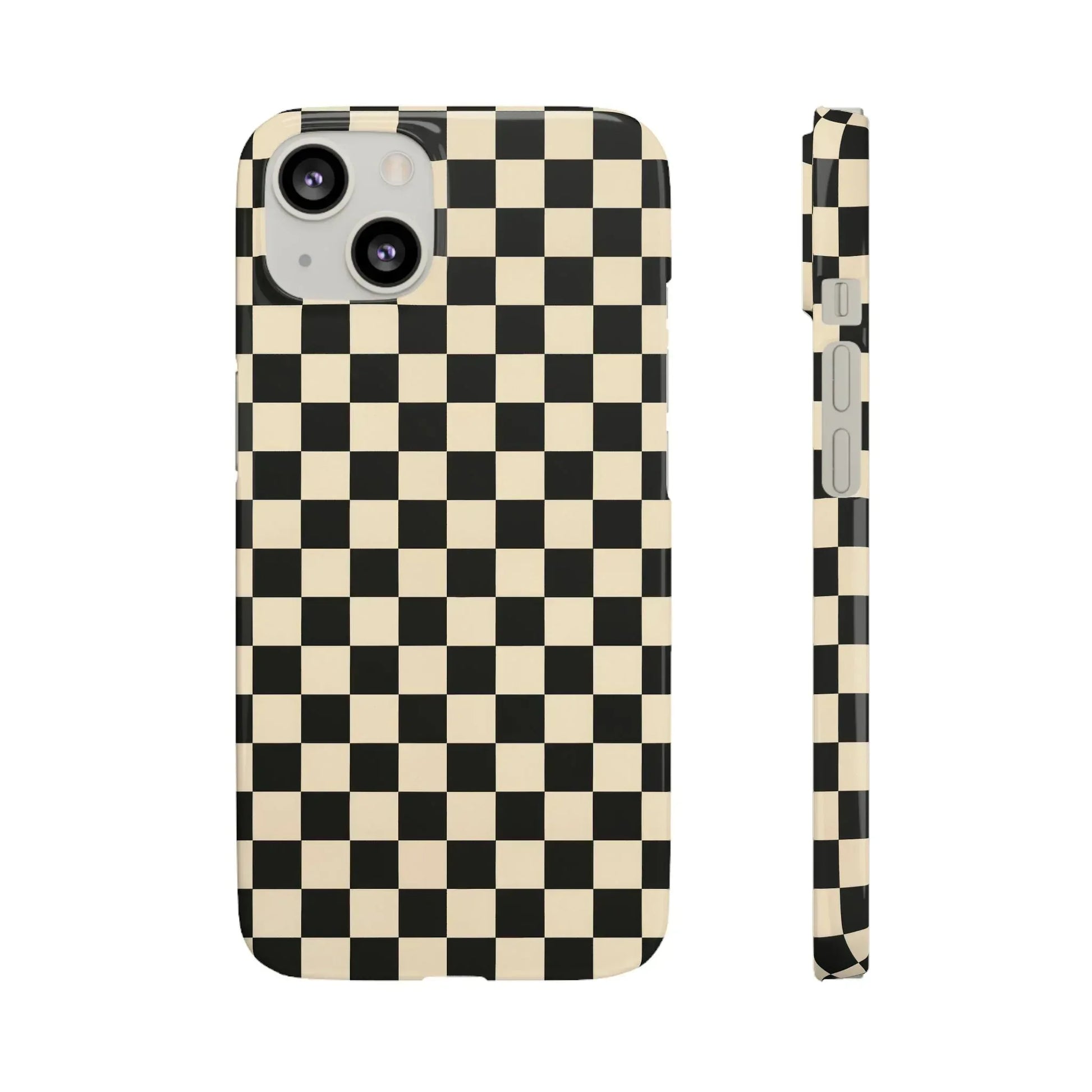 Stylish Matte Checker Phone Case for iPhone 11-17 and Galaxy S20-S25 - KARARMDESIGN