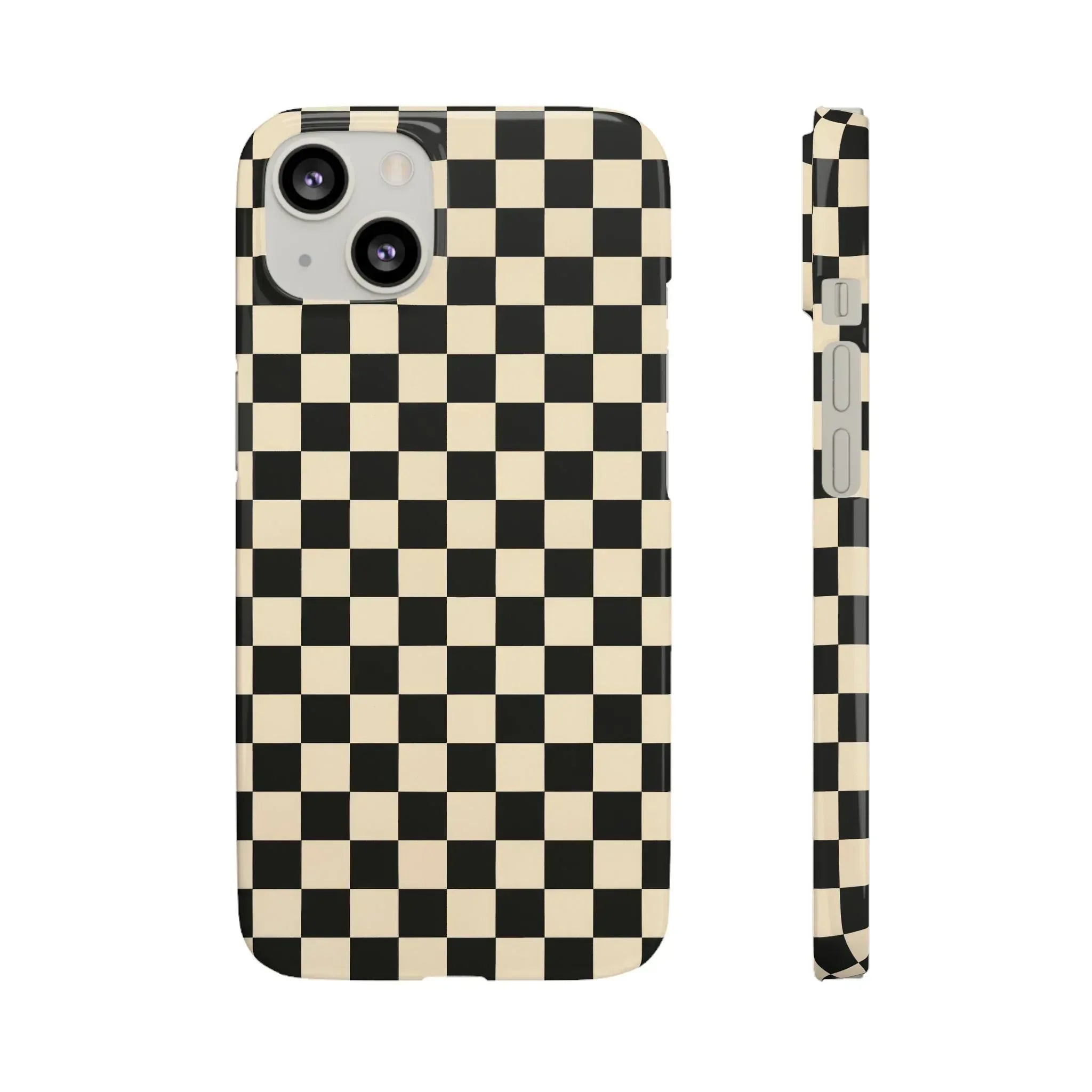 Stylish Matte Checker Phone Case for iPhone 11-17 and Galaxy S20-S25 - KARARMDESIGN