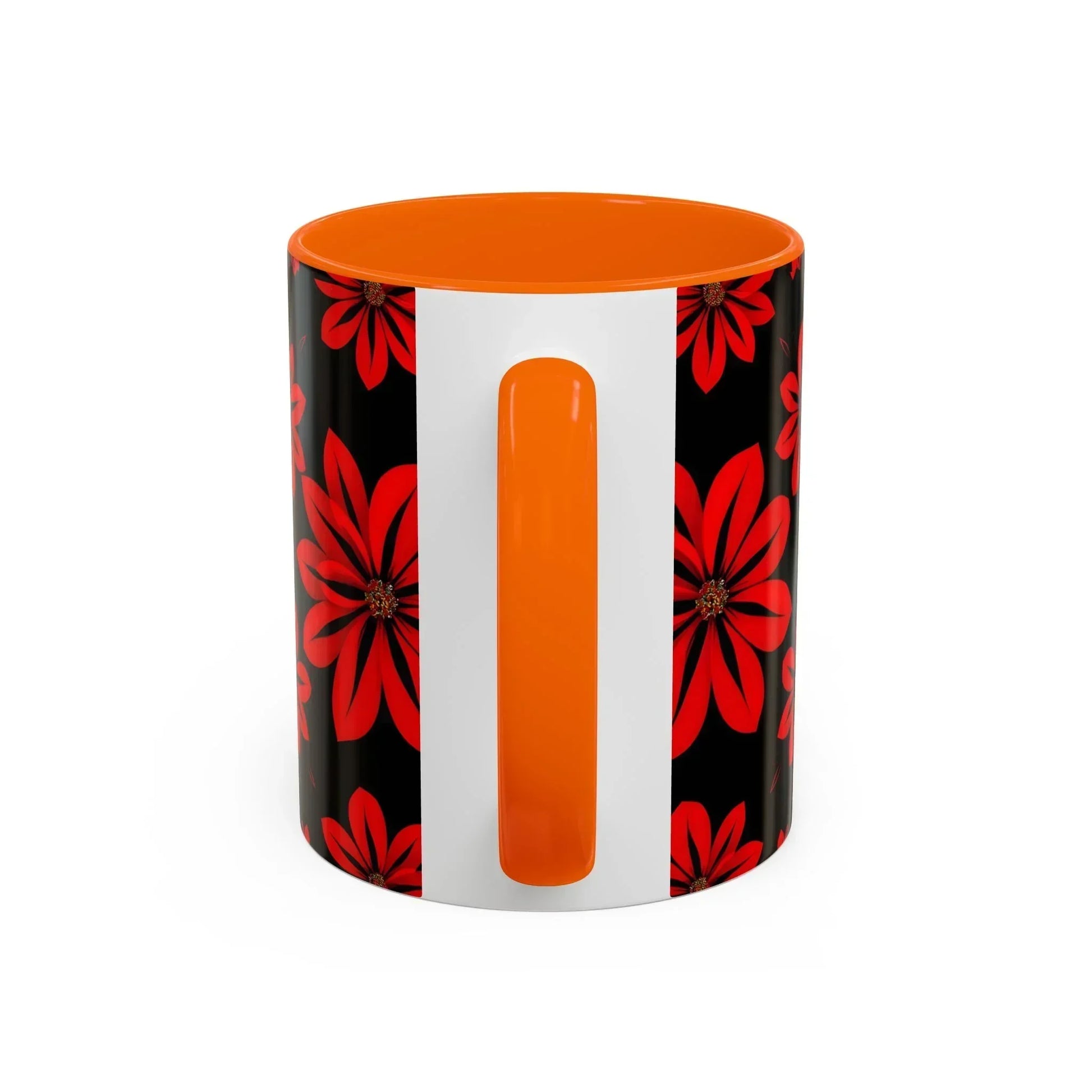 Accent Red Floral Coffee Mug – 11oz & 15oz - KarArmDesign