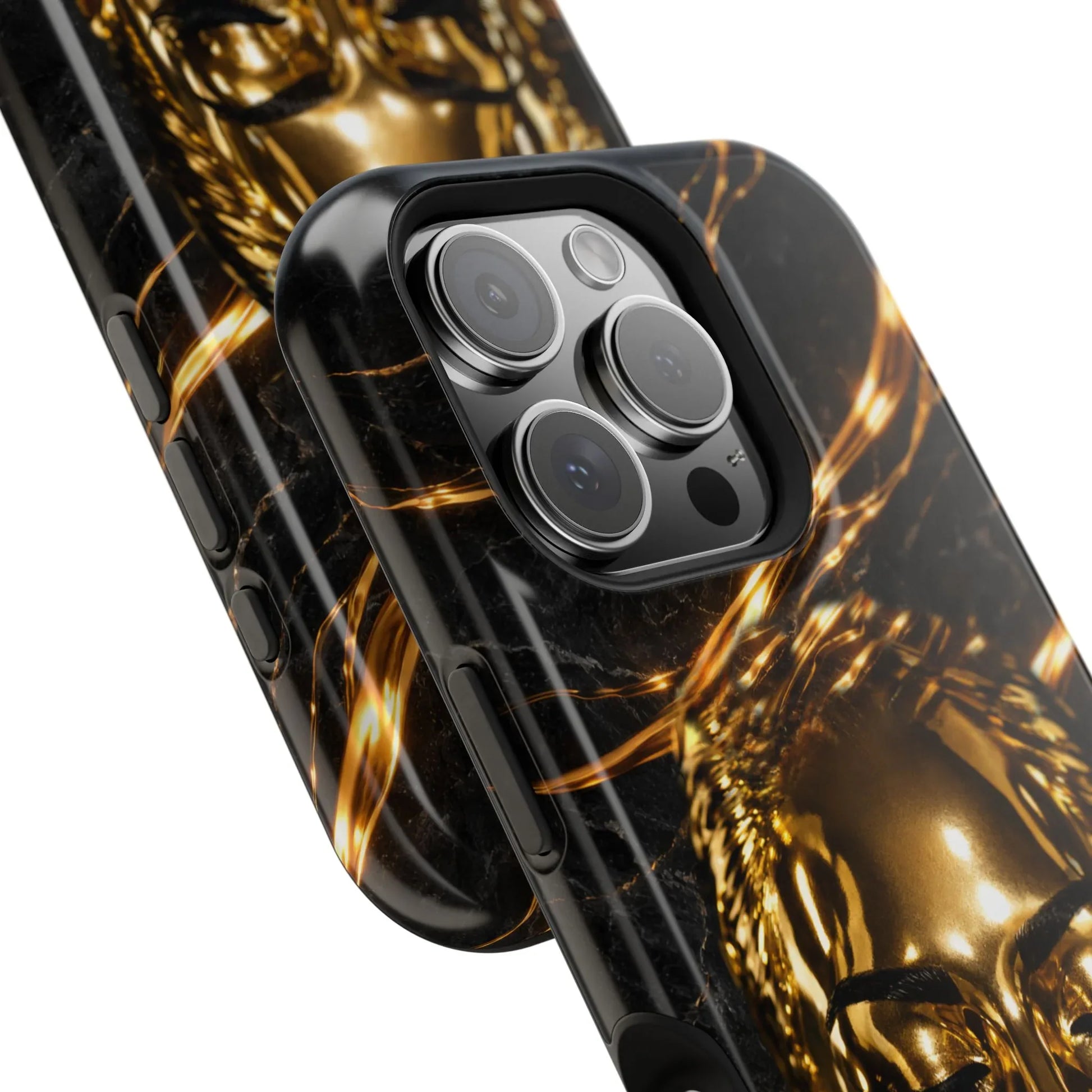 Luxury Gold Portrait Phone Case for iPhone 11-17 and Galaxy S21-S25 - KARARMDESIGN
