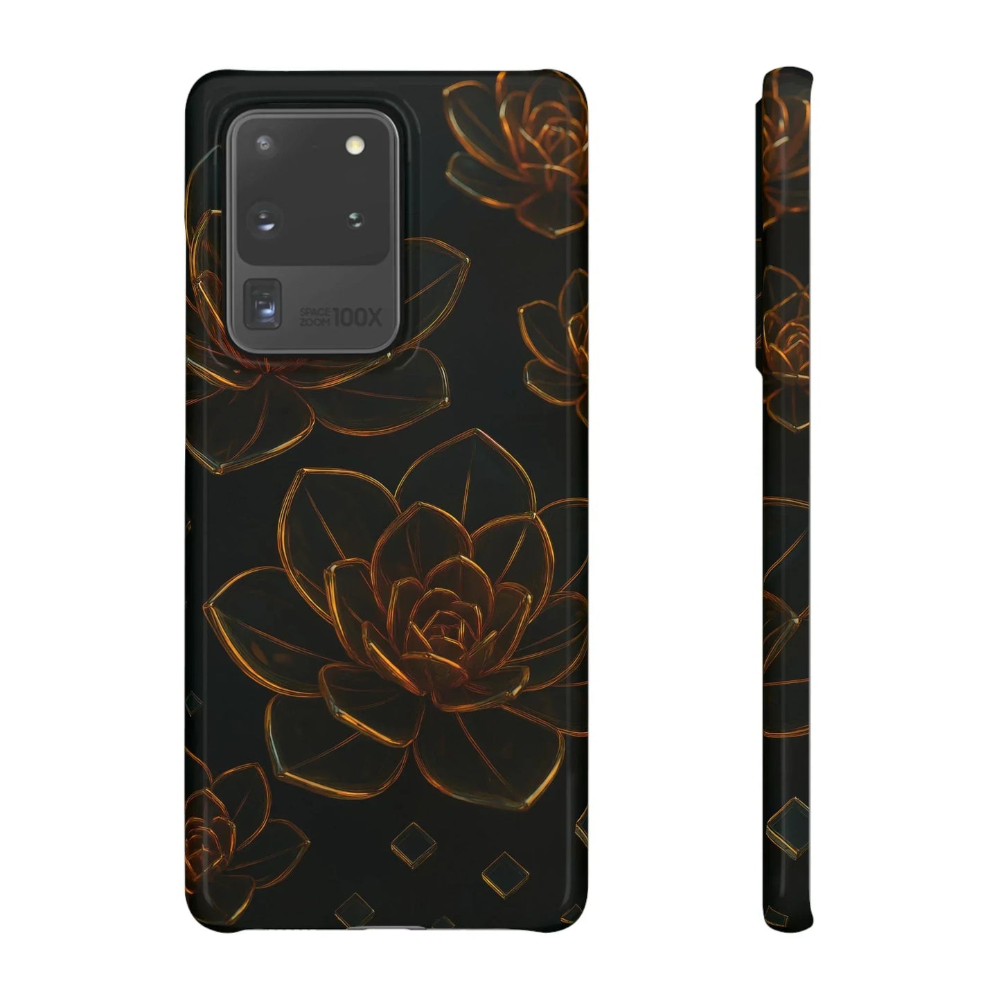 Glass Flower Phone Case for iPhone 7-16 and Galaxy S10-S24 Models