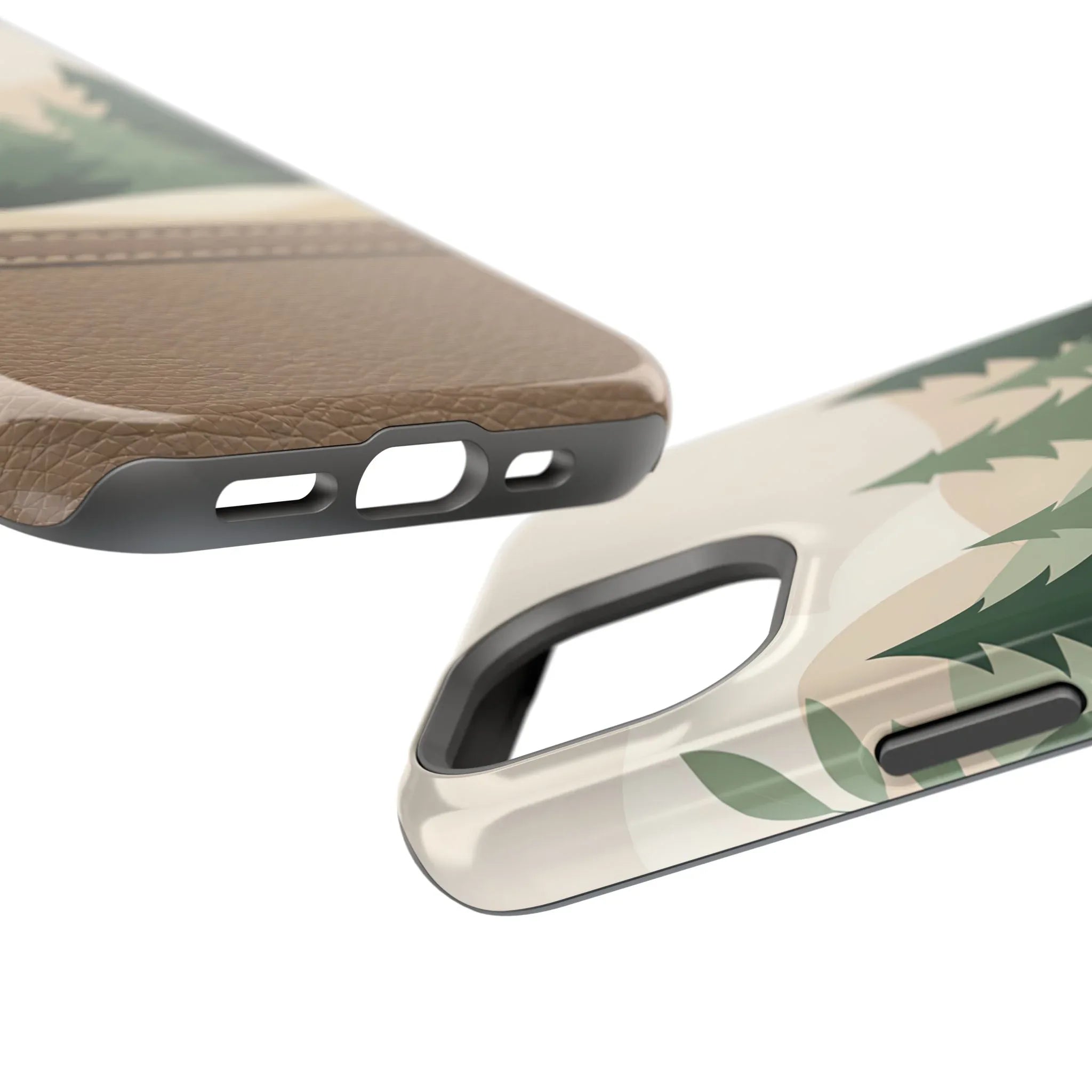 Forest Leather Phone Case for iPhone 11-17 and Galaxy S21-S25 - KARARMDESIGN