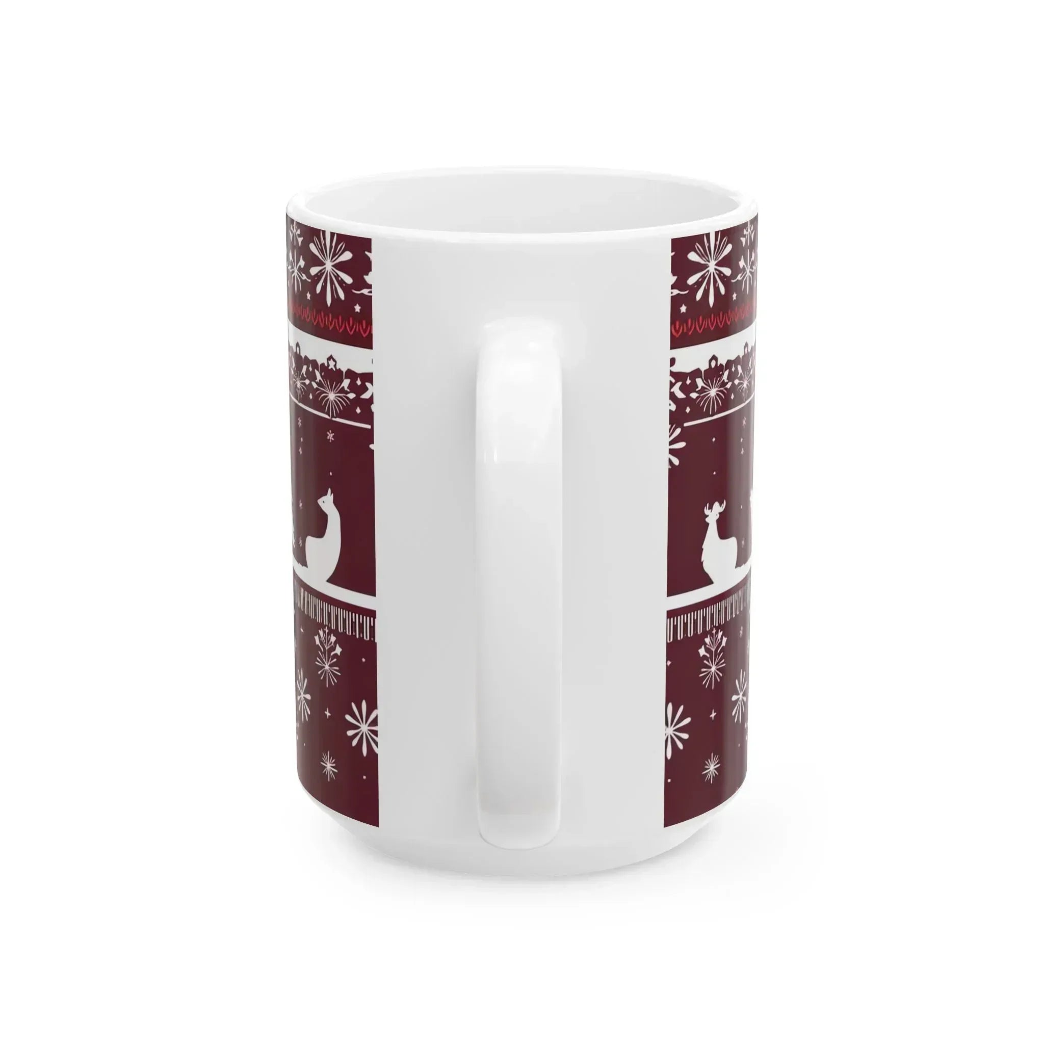 Festive Maroon Mug - Ceramic Mug, (11oz, 15oz) - KARARMDESIGN
