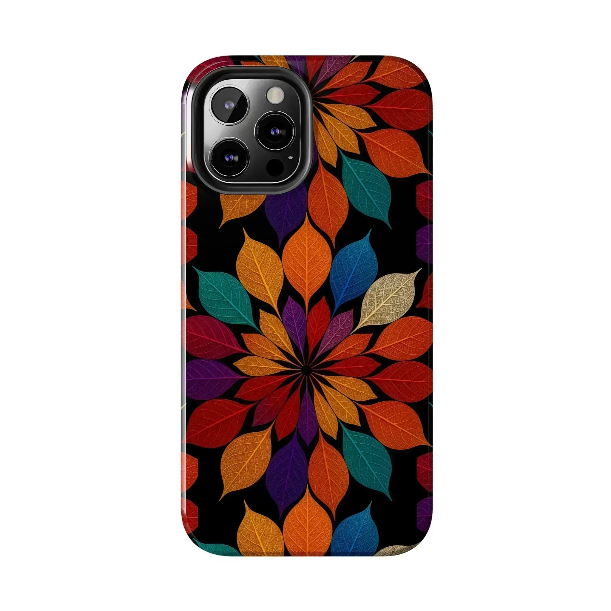 Leaf Mandala Phone Case for iPhone 11-16 and Galaxy S21-S24 - KARARMDESIGN
